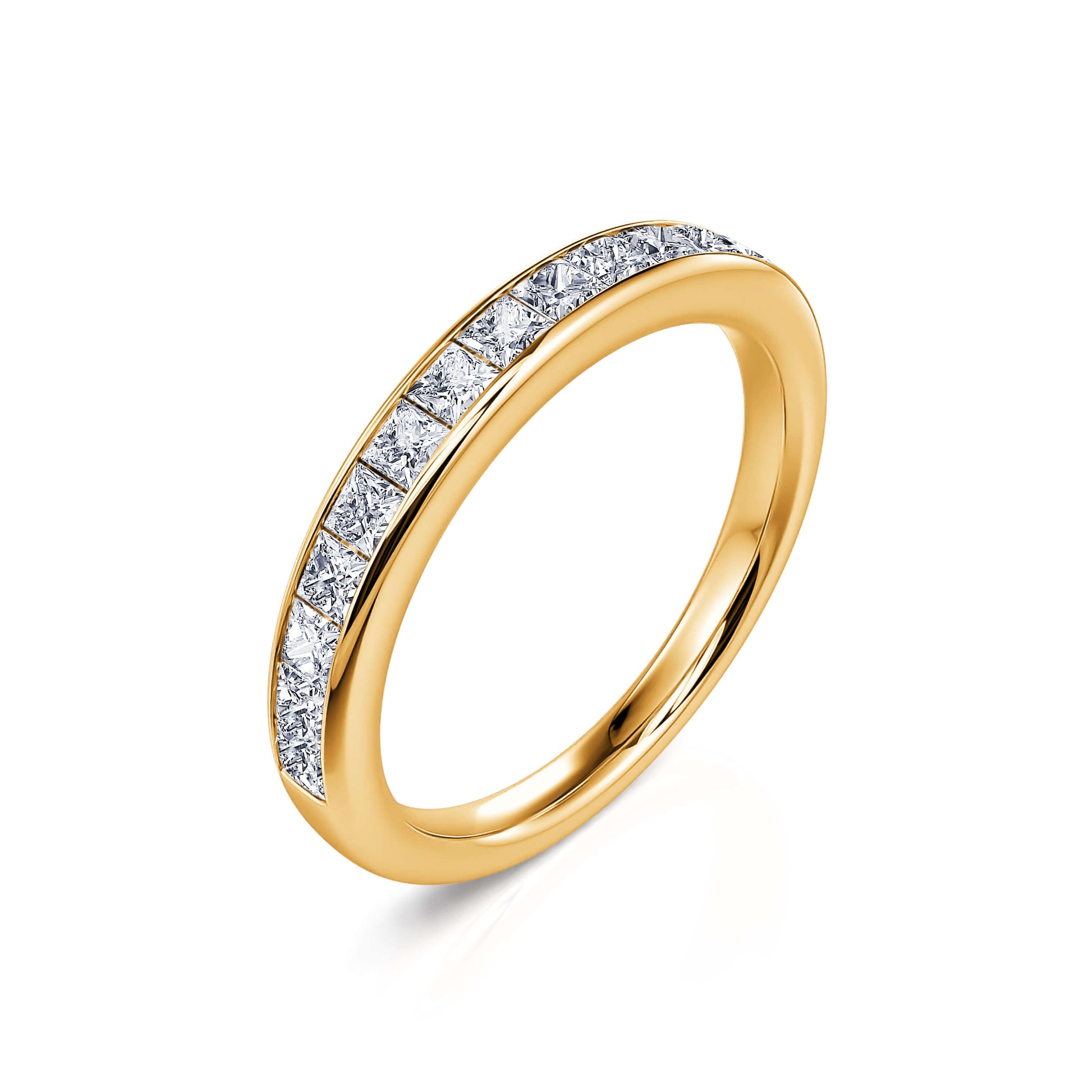 Alliance demi tour or jaune diamant princesse Lavinie 1