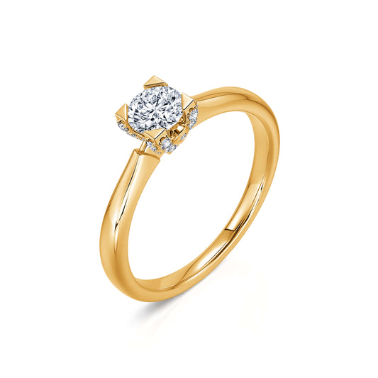 Léa - Solitaire diamant or jaune #2