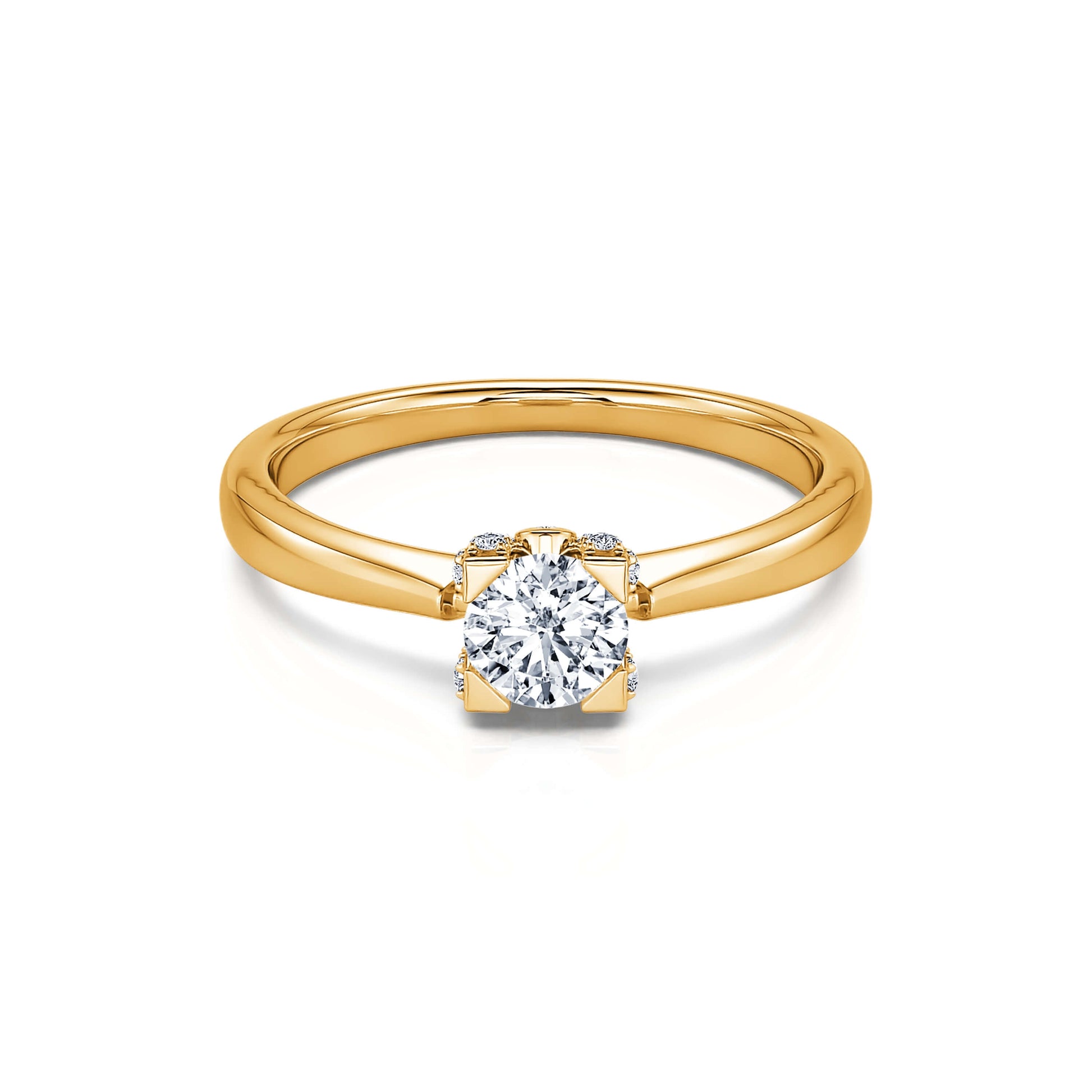 Solitaire Ring Or Jaune Solitaire Or Et Diamant Solitaire CLEOR En
