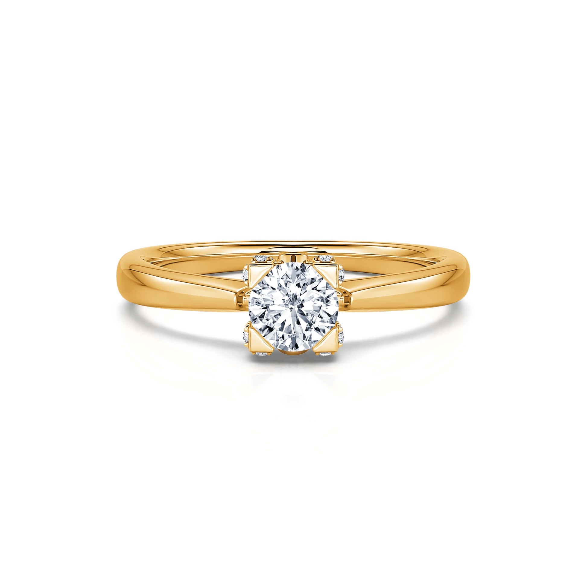 Solitaire diamant or jaune Léa 1