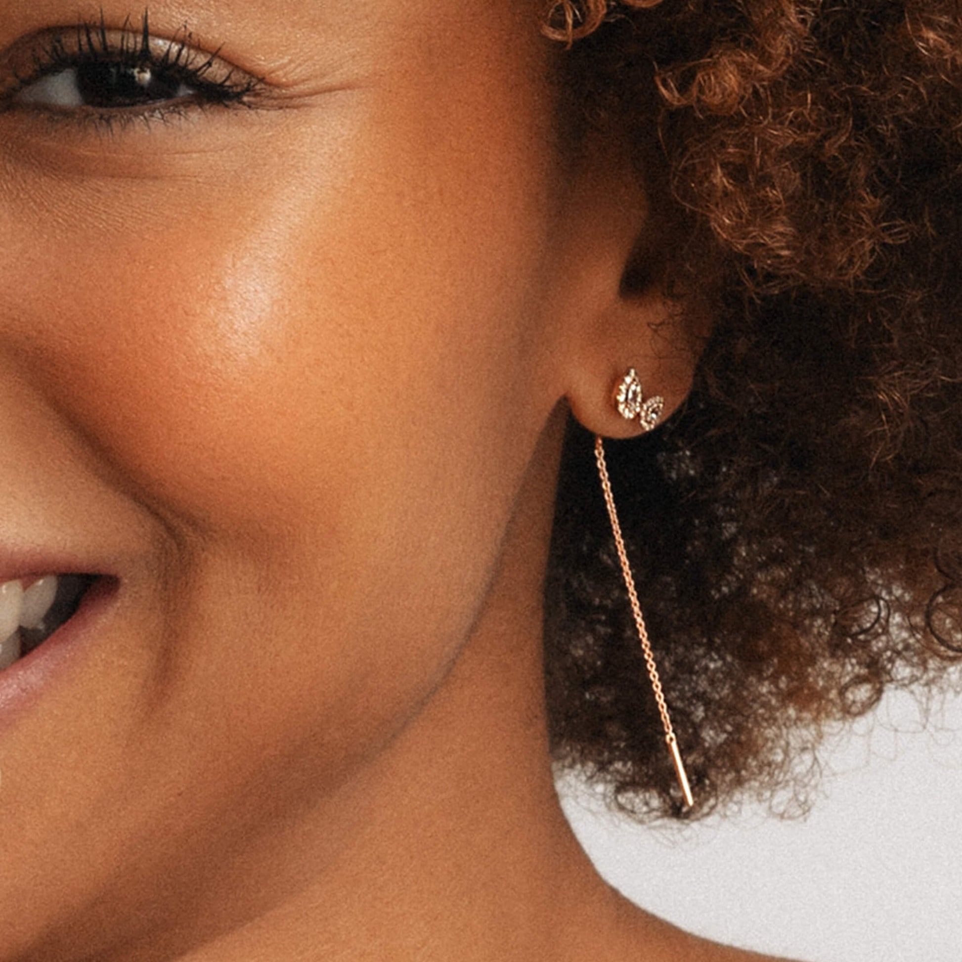 Boucles d'oreilles "Toi &amp; Moi" or jaune diamants Leia 6