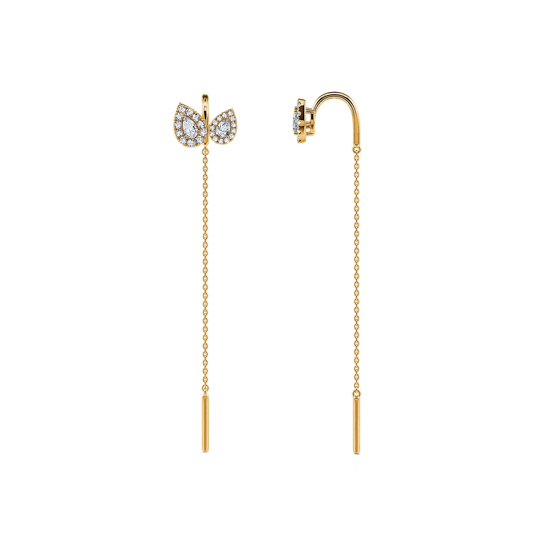 Boucles d'oreilles "Toi &amp; Moi" or jaune diamants Leia 3