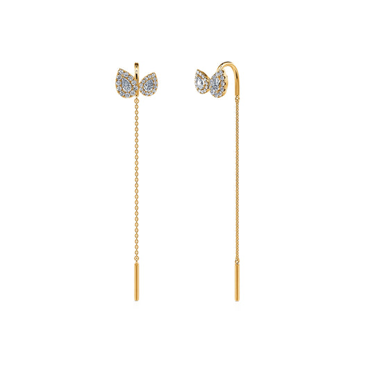 Leia - Boucles d'oreilles "Toi & Moi" or jaune diamants #2