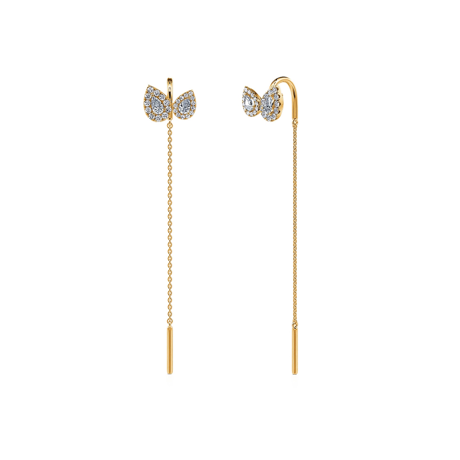 Boucles d'oreilles "Toi &amp; Moi" or jaune diamants Leia 2