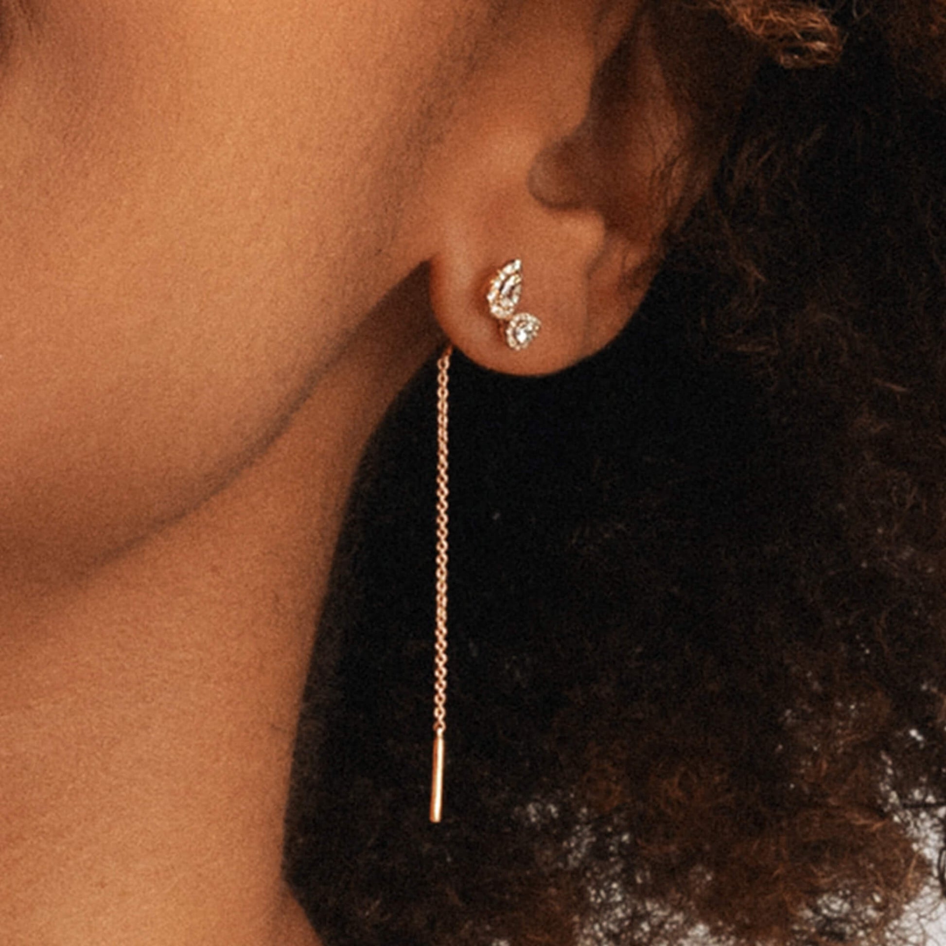 Boucles d'oreilles "Toi &amp; Moi" or jaune diamants Leia 7