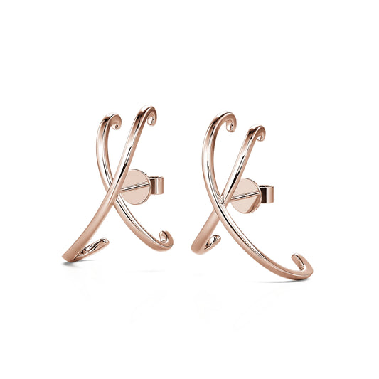 Lélia&nbsp;-&nbsp;Boucles d'oreilles croisée or rose #2