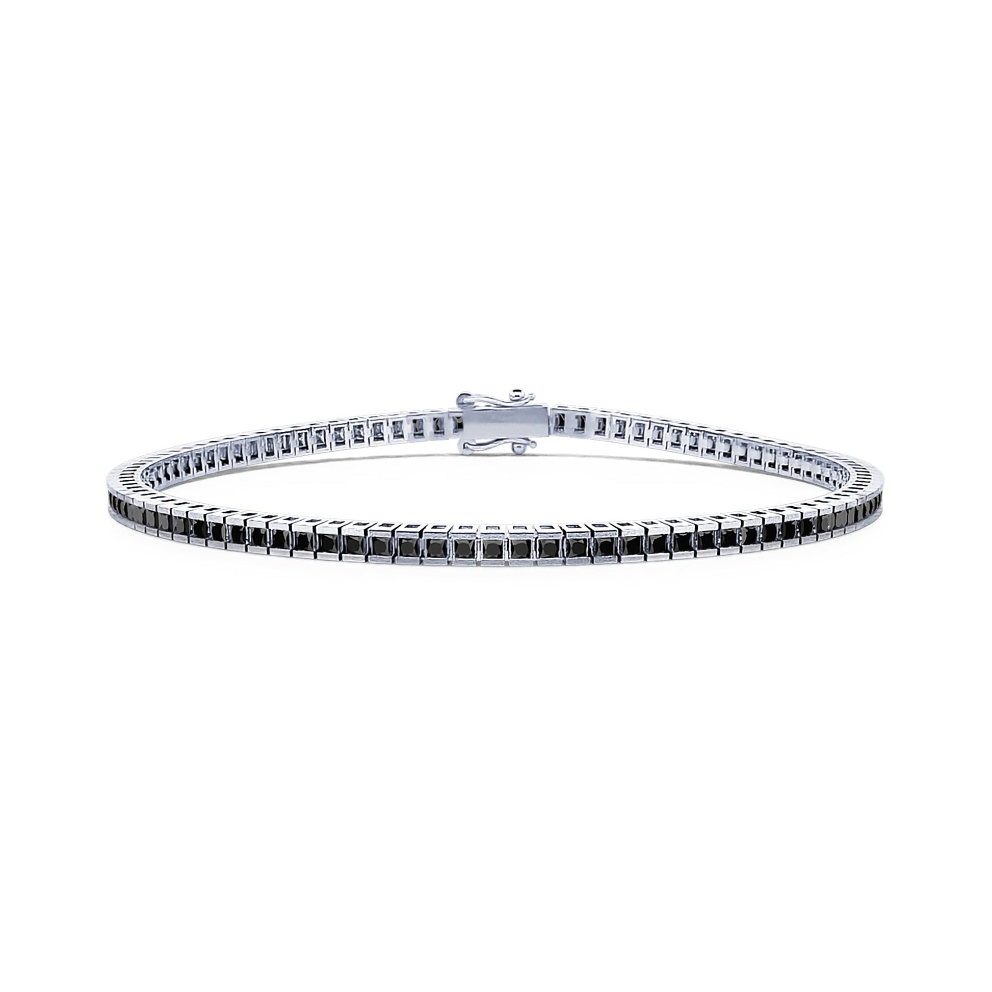 Bracelet rivière diamant noir or blanc Lenny 3