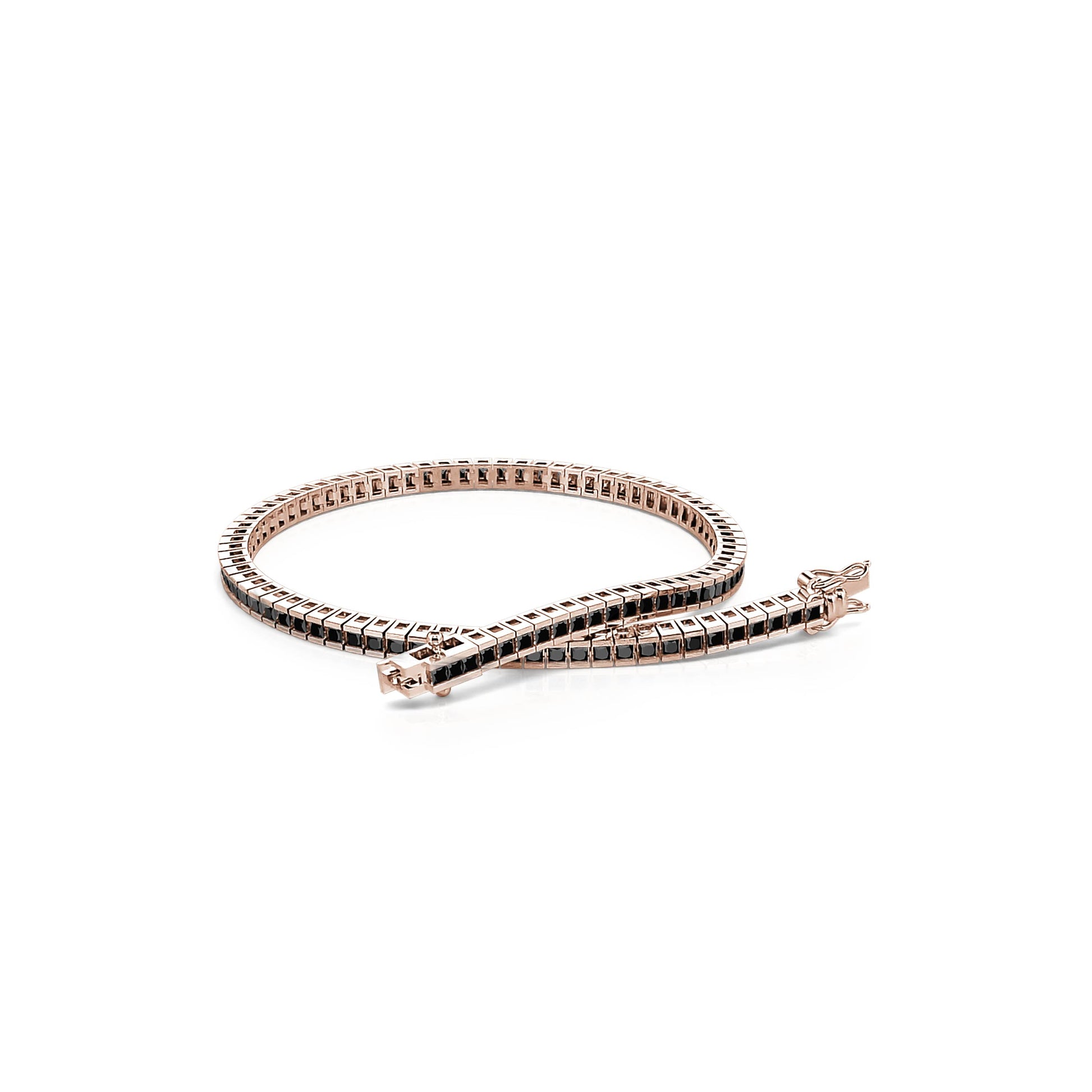 Bracelet rivière diamant noir or rose Lenny 1