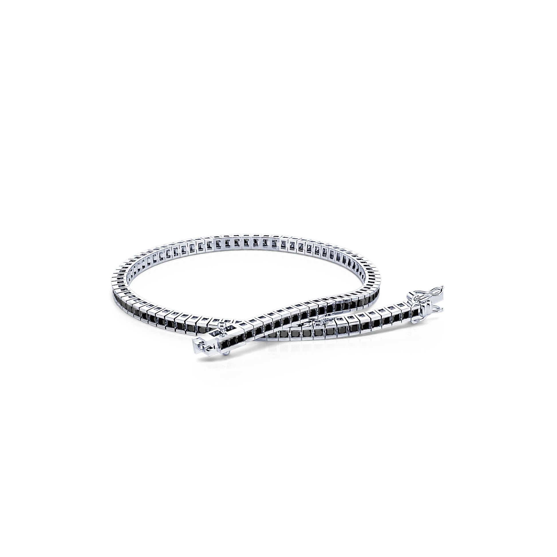 Bracelet rivière diamant noir or blanc Lenny 1