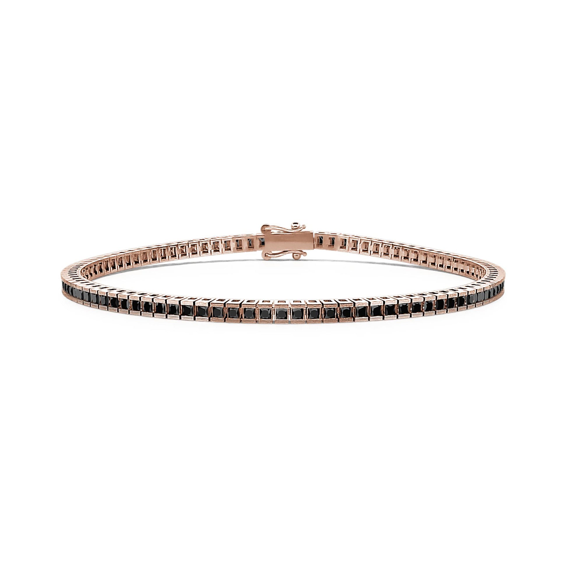 Bracelet rivière diamant noir or rose Lenny 3
