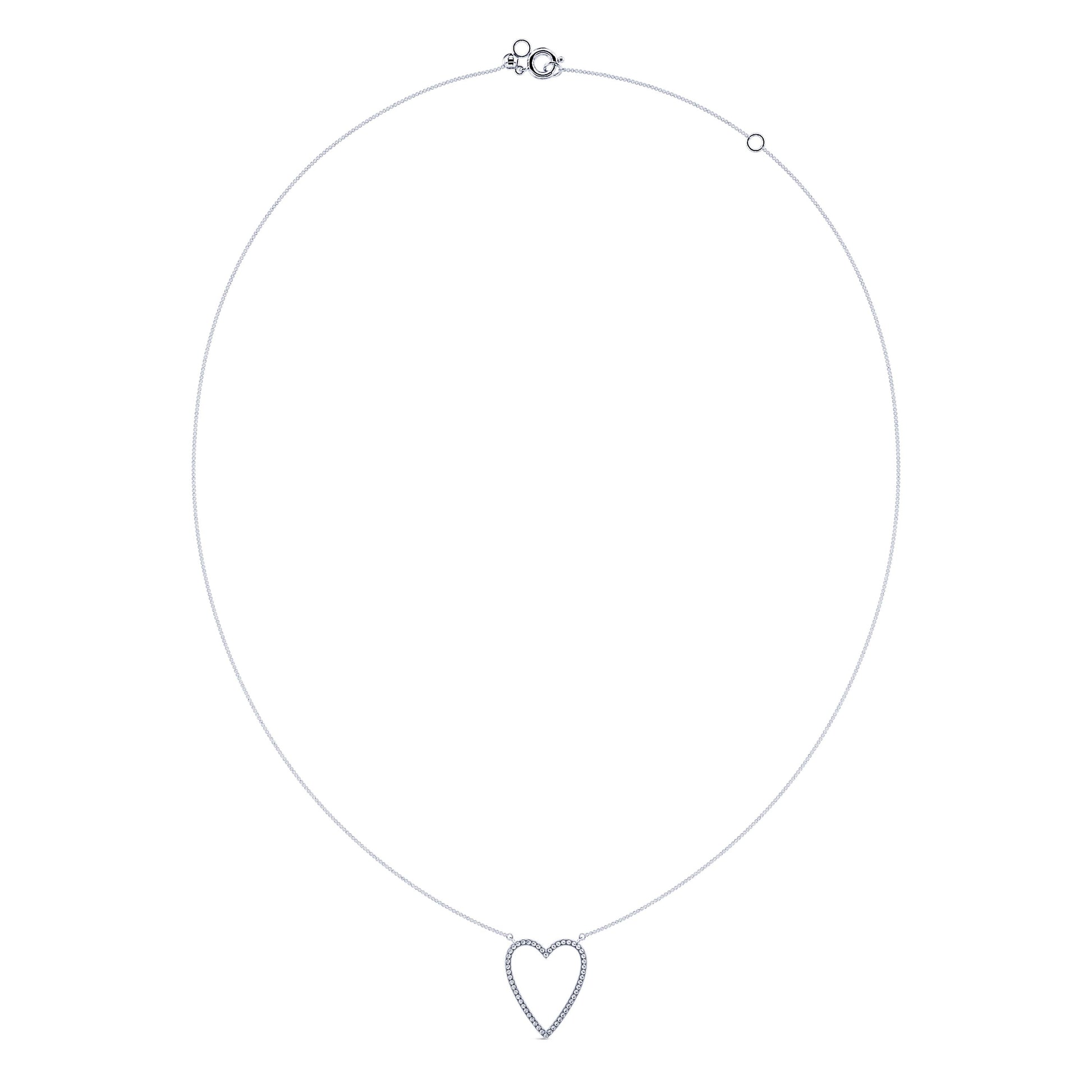Collier coeur or blanc diamant  Libi 3