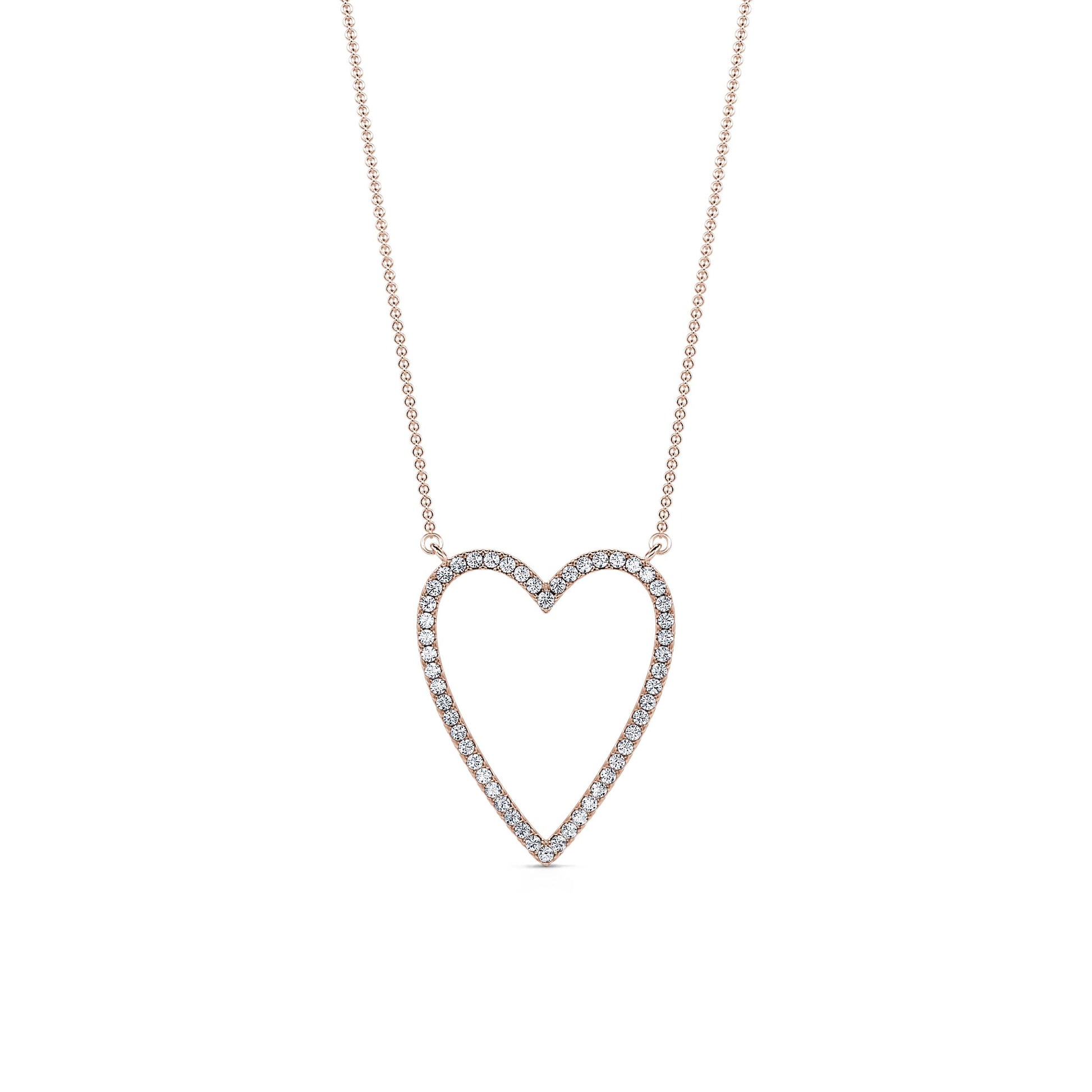 Collier coeur or rose diamant  Libi 2