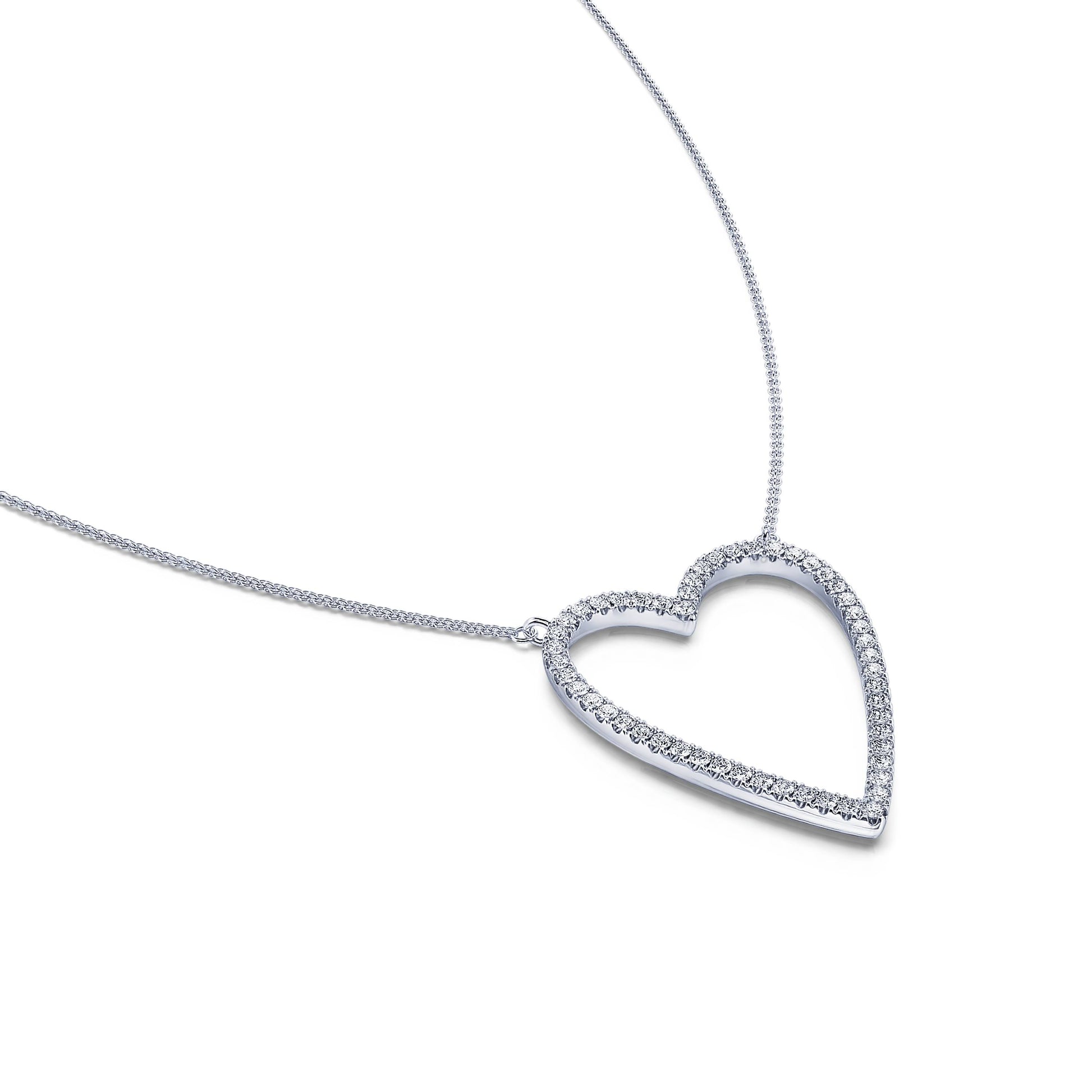 Collier coeur or blanc diamant  Libi 1