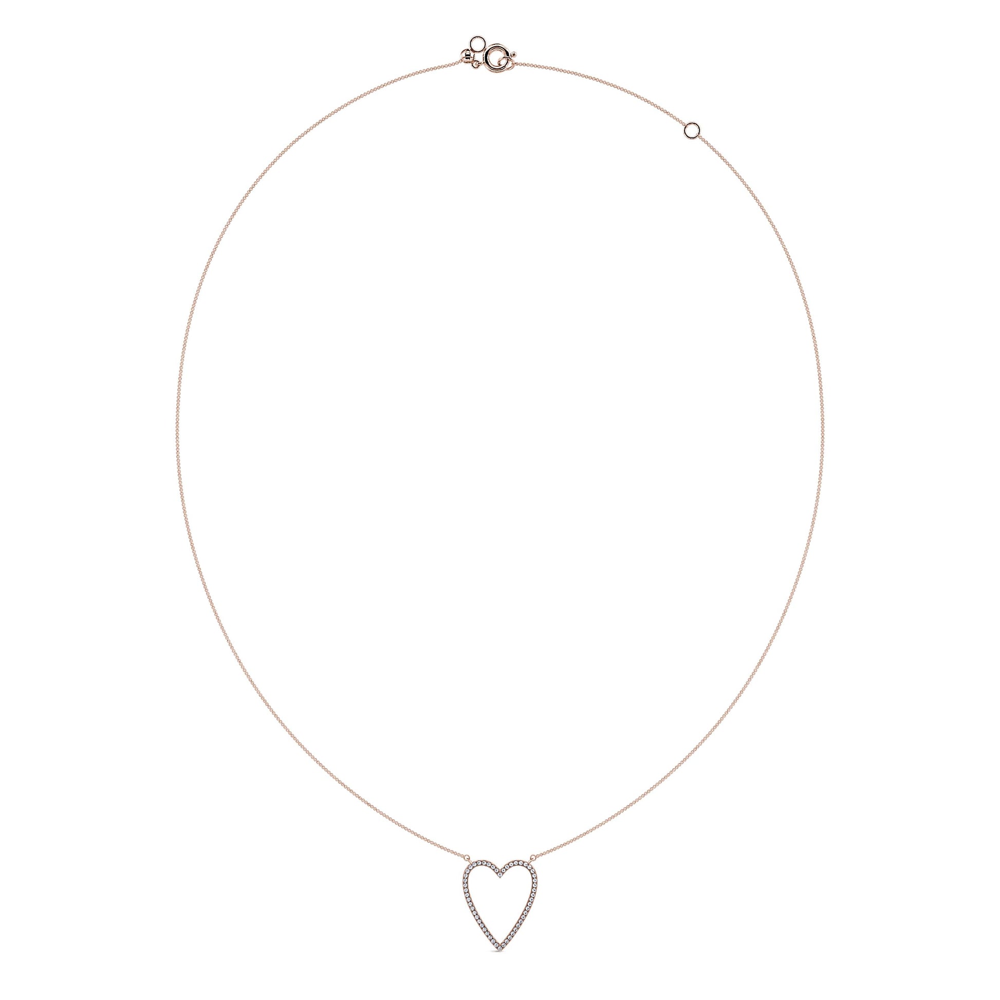 Collier coeur or rose diamant  Libi 3