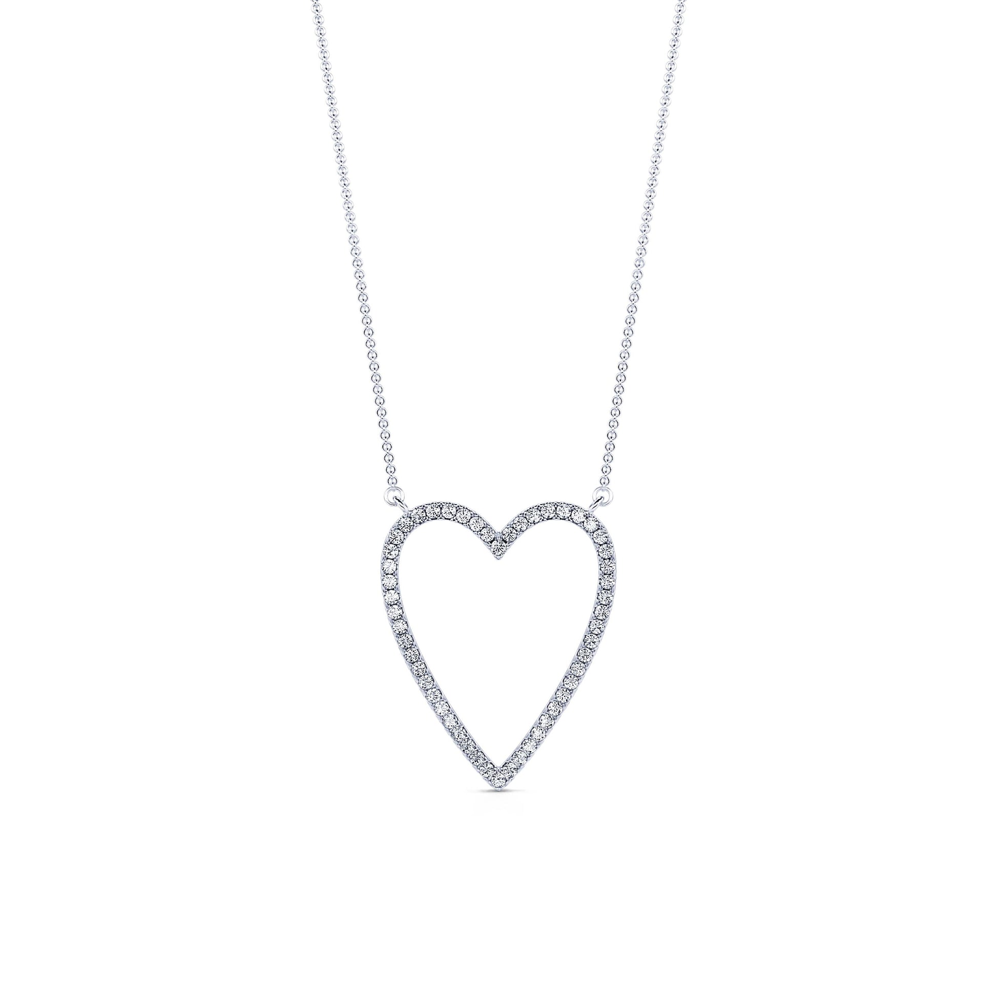 Collier coeur or blanc diamant  Libi 2