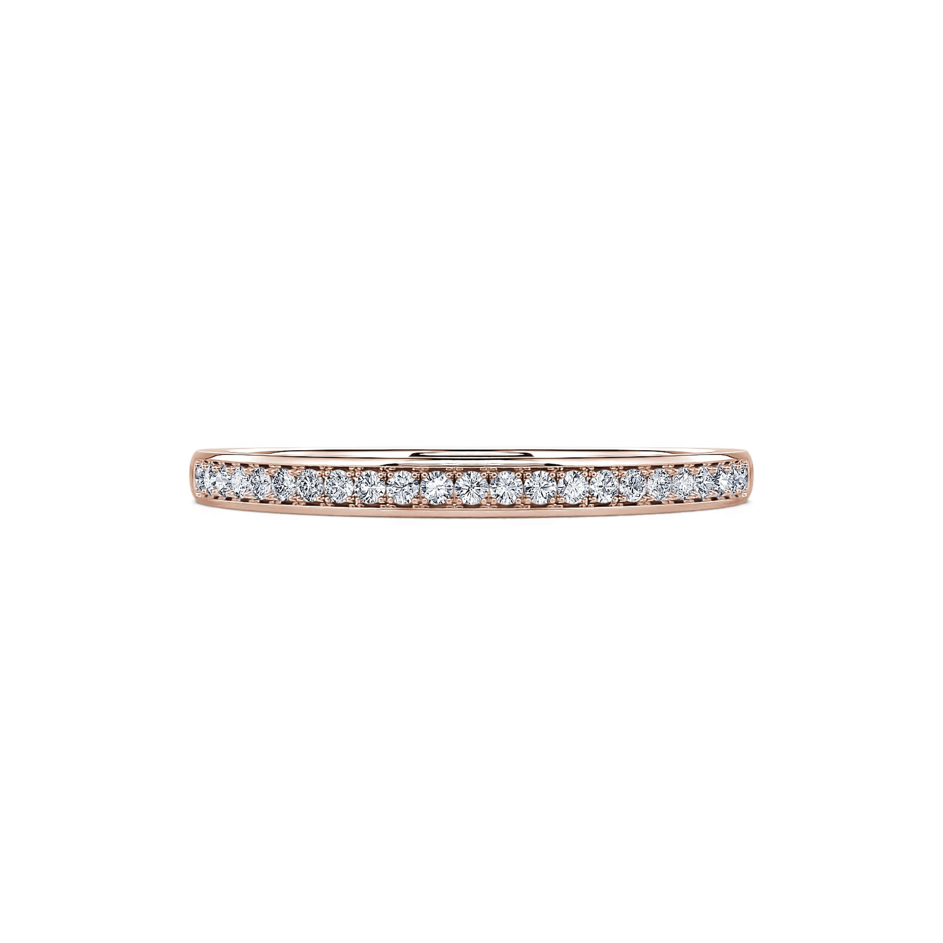 Alliance demi tour diamant or rose Lika 2