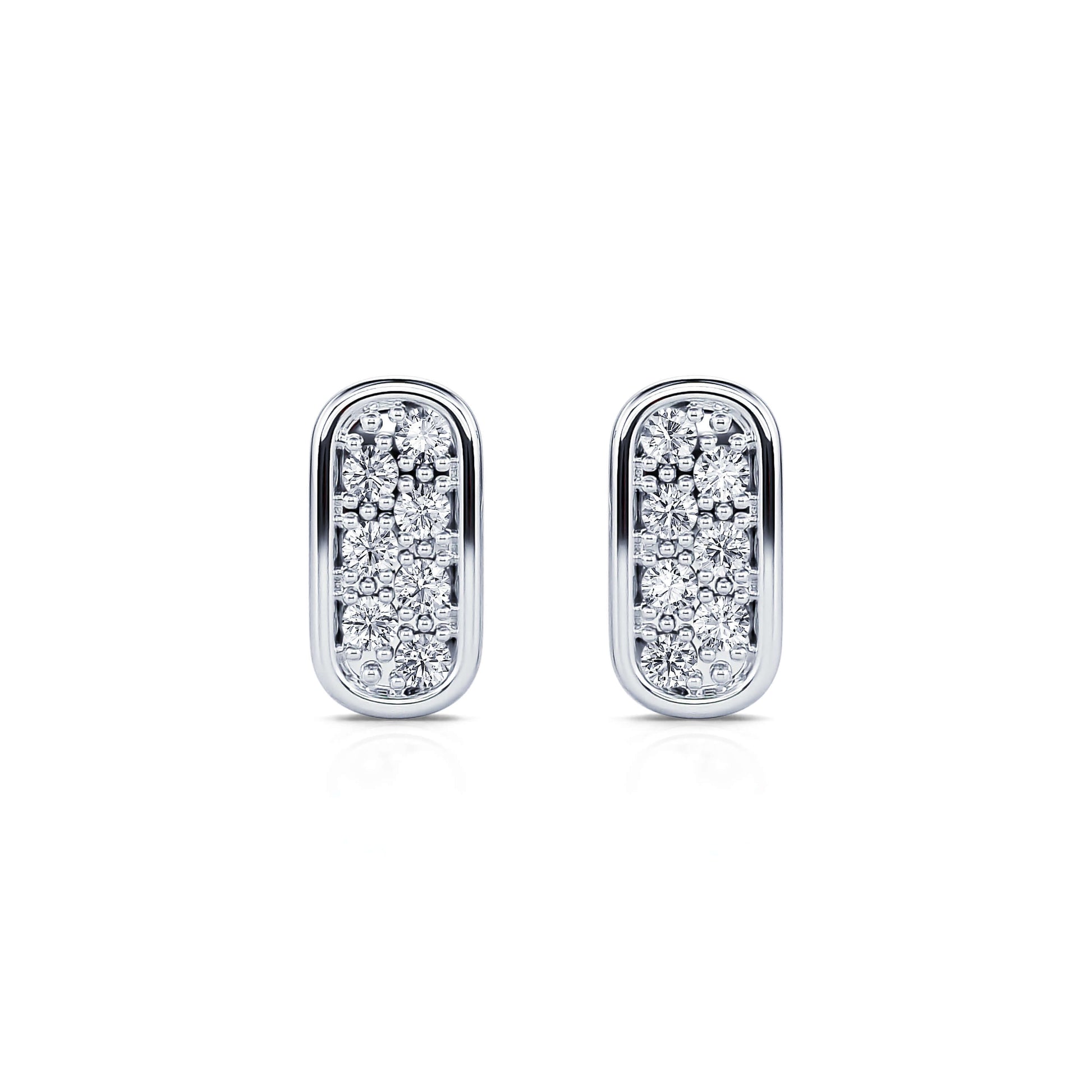 Boucles d'oreilles or blanc diamant Lila 1