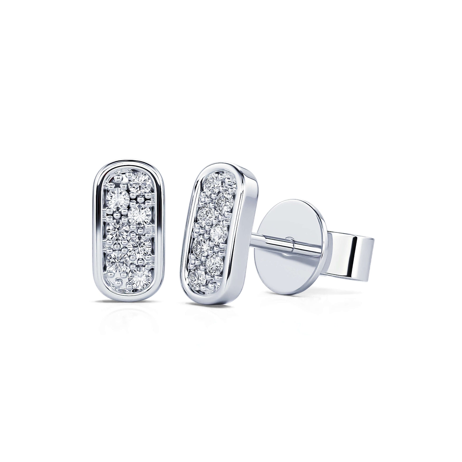 Boucles d'oreilles or blanc diamant Lila 2