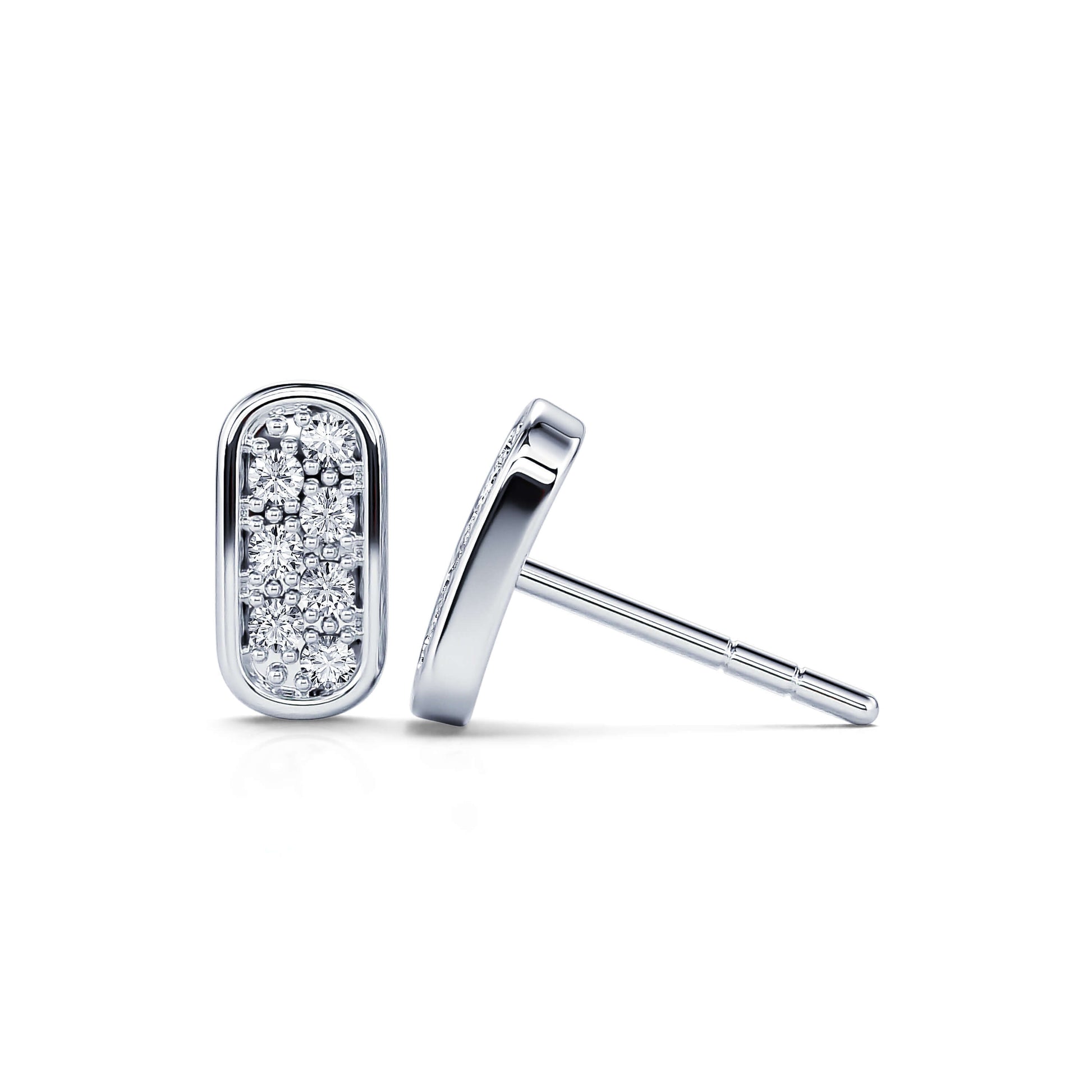 Boucles d'oreilles or blanc diamant Lila 3