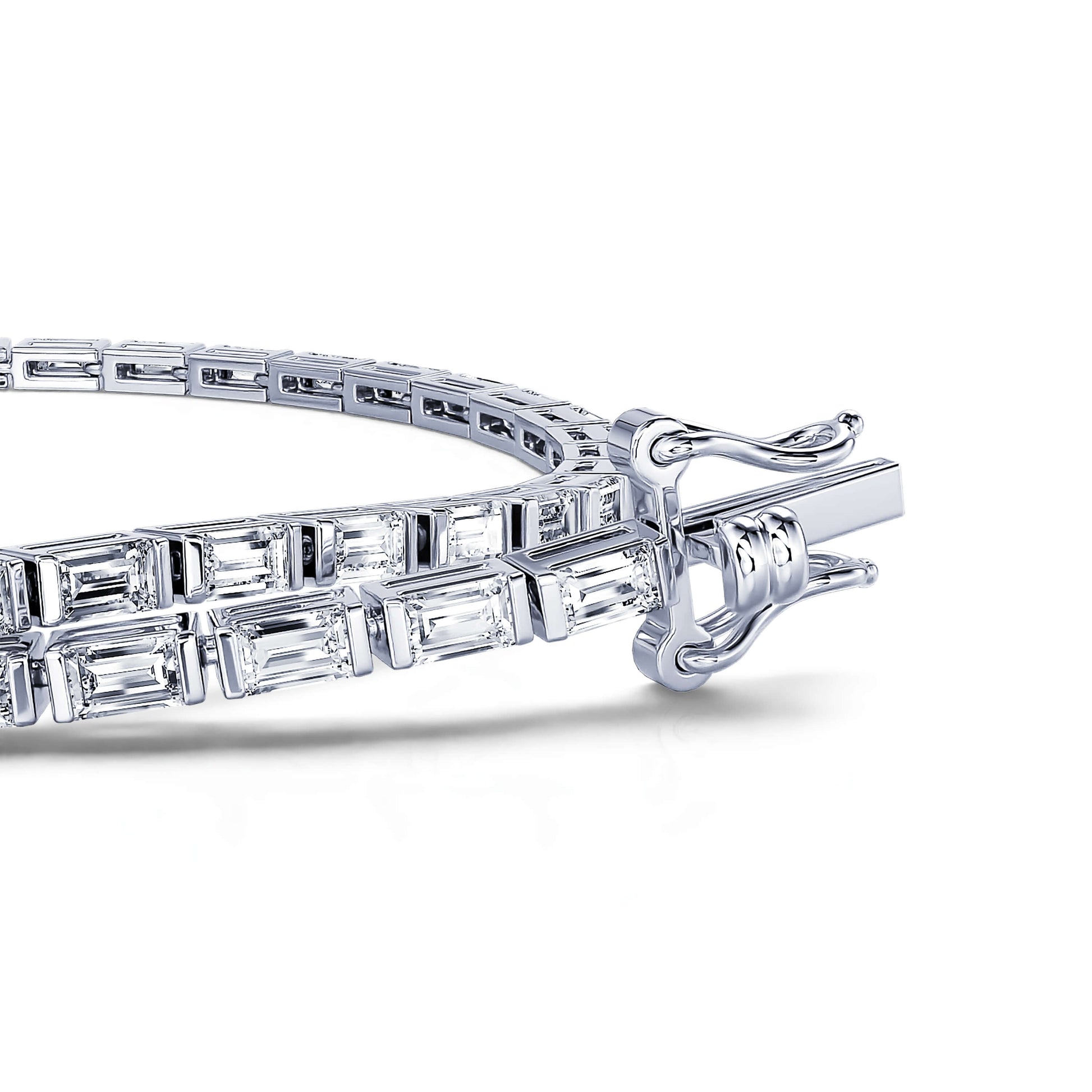 Bracelet rivière diamant baguette or blanc Lina 2