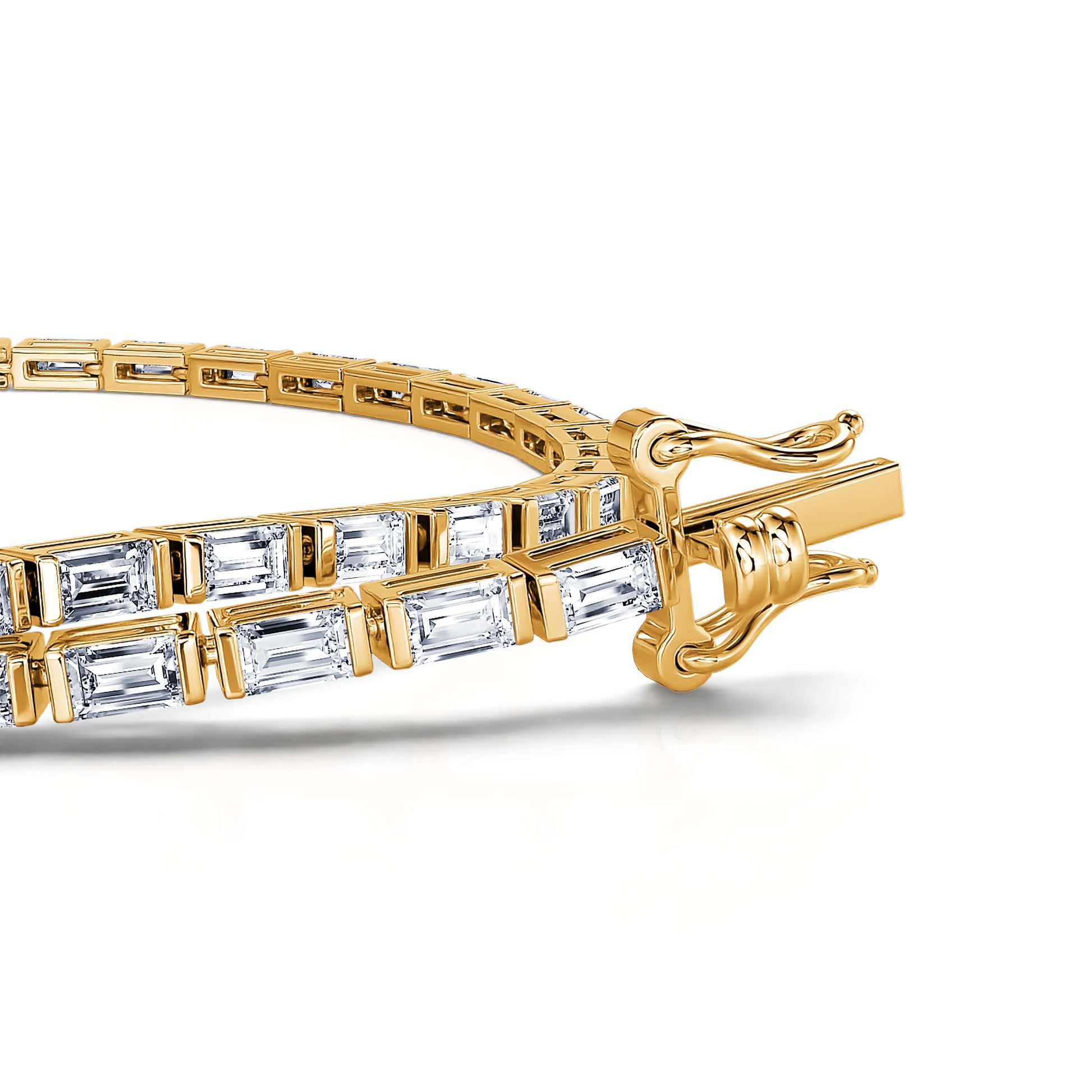 Bracelet rivière diamant baguette or jaune Lina 2