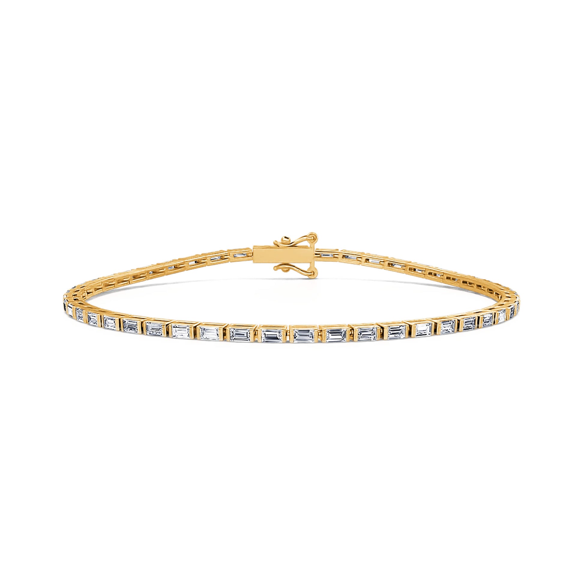 Bracelet rivière diamant baguette or jaune Lina 3