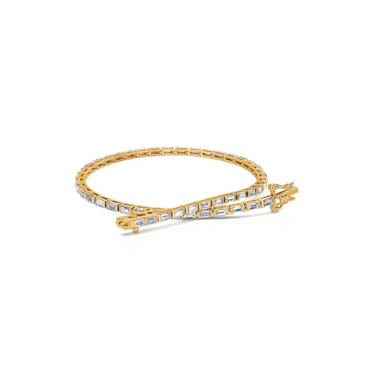 Lina - Bracelet tennis diamant baguette or jaune #1