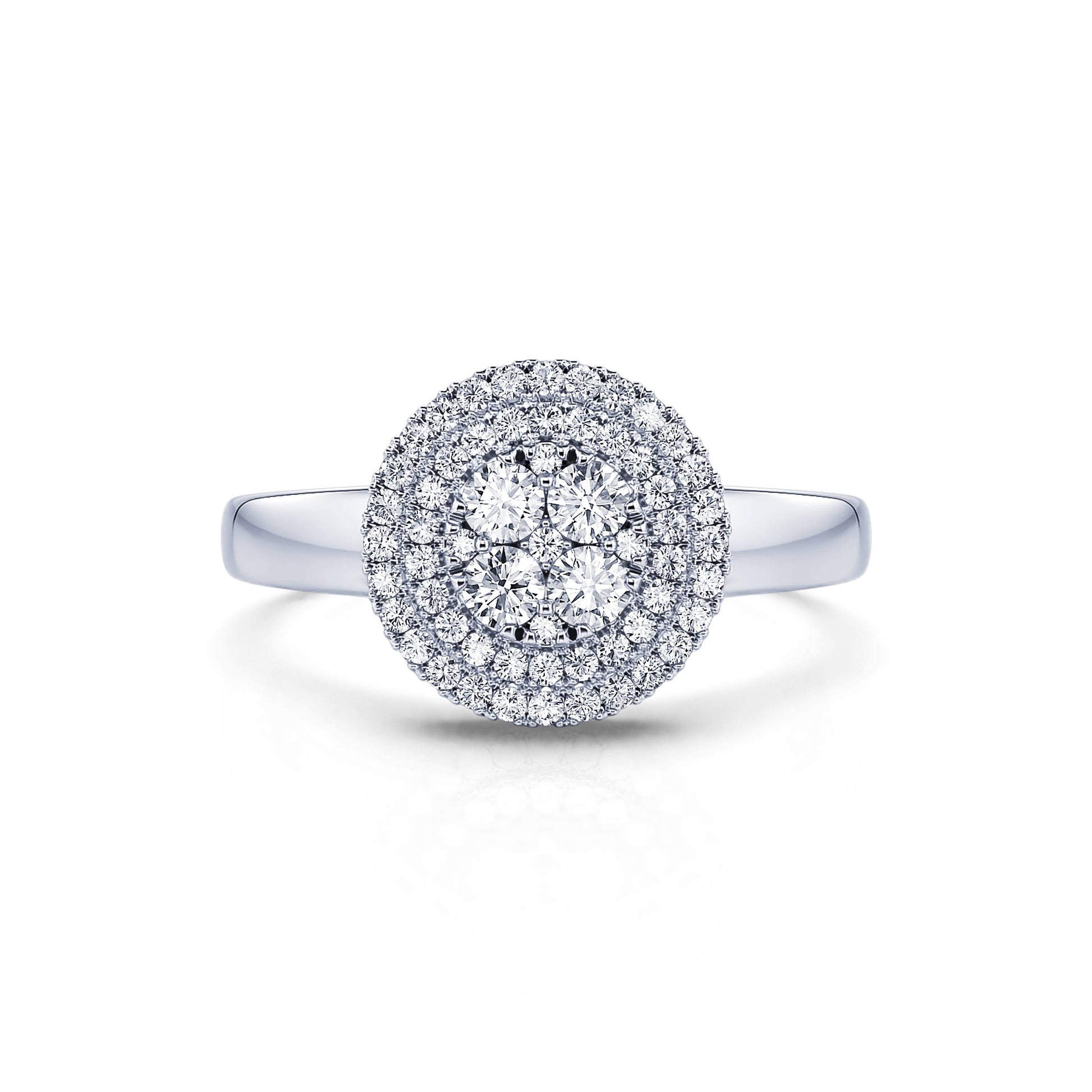 Bague de fiançailles platine soleil diamant Lio 1