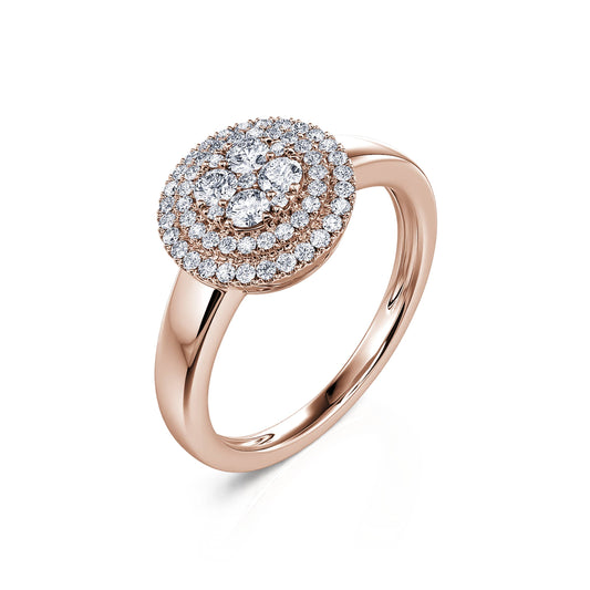 Lio - Bague de fiançailles or rose soleil diamant #2