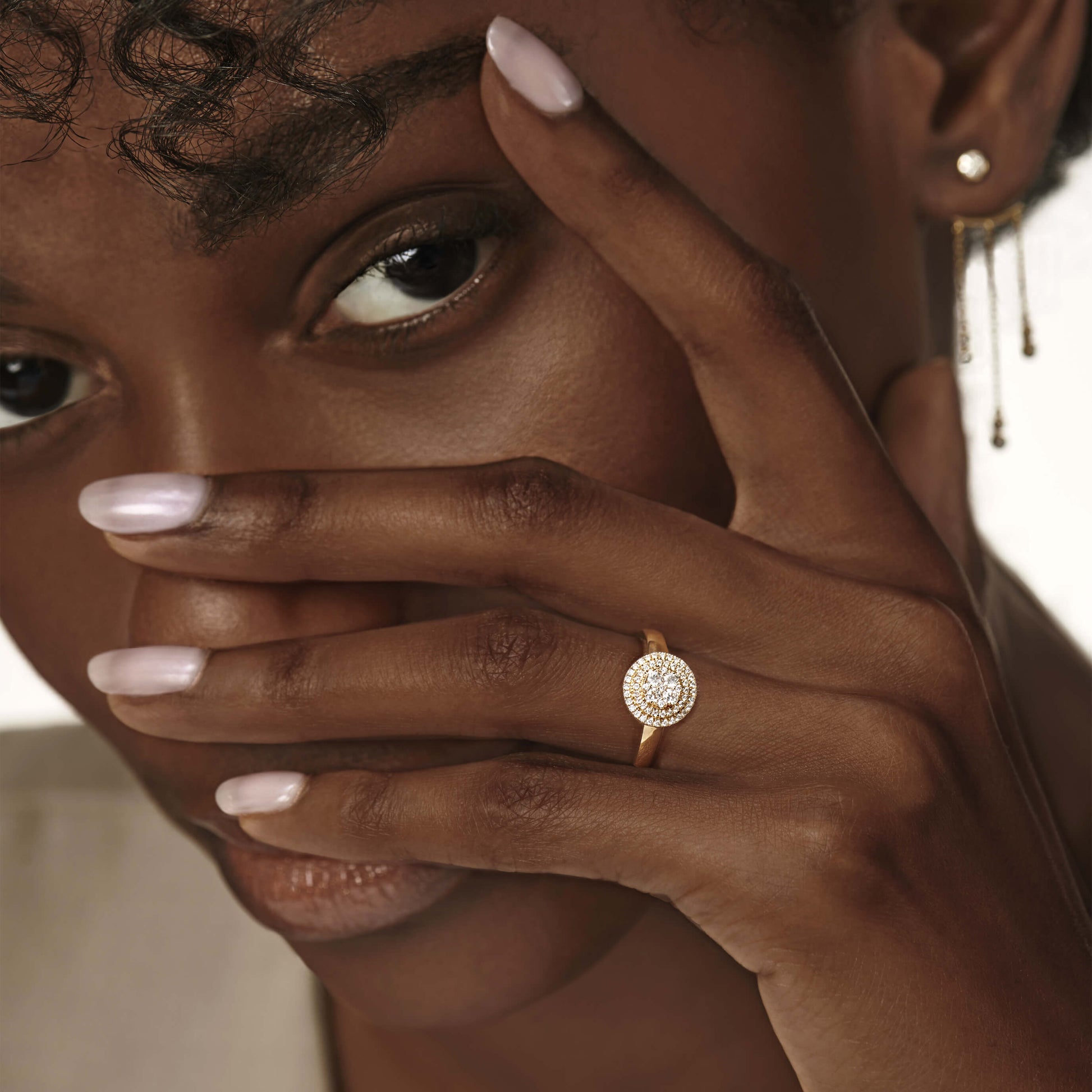 Bague de fiançailles platine soleil diamant Lio 4