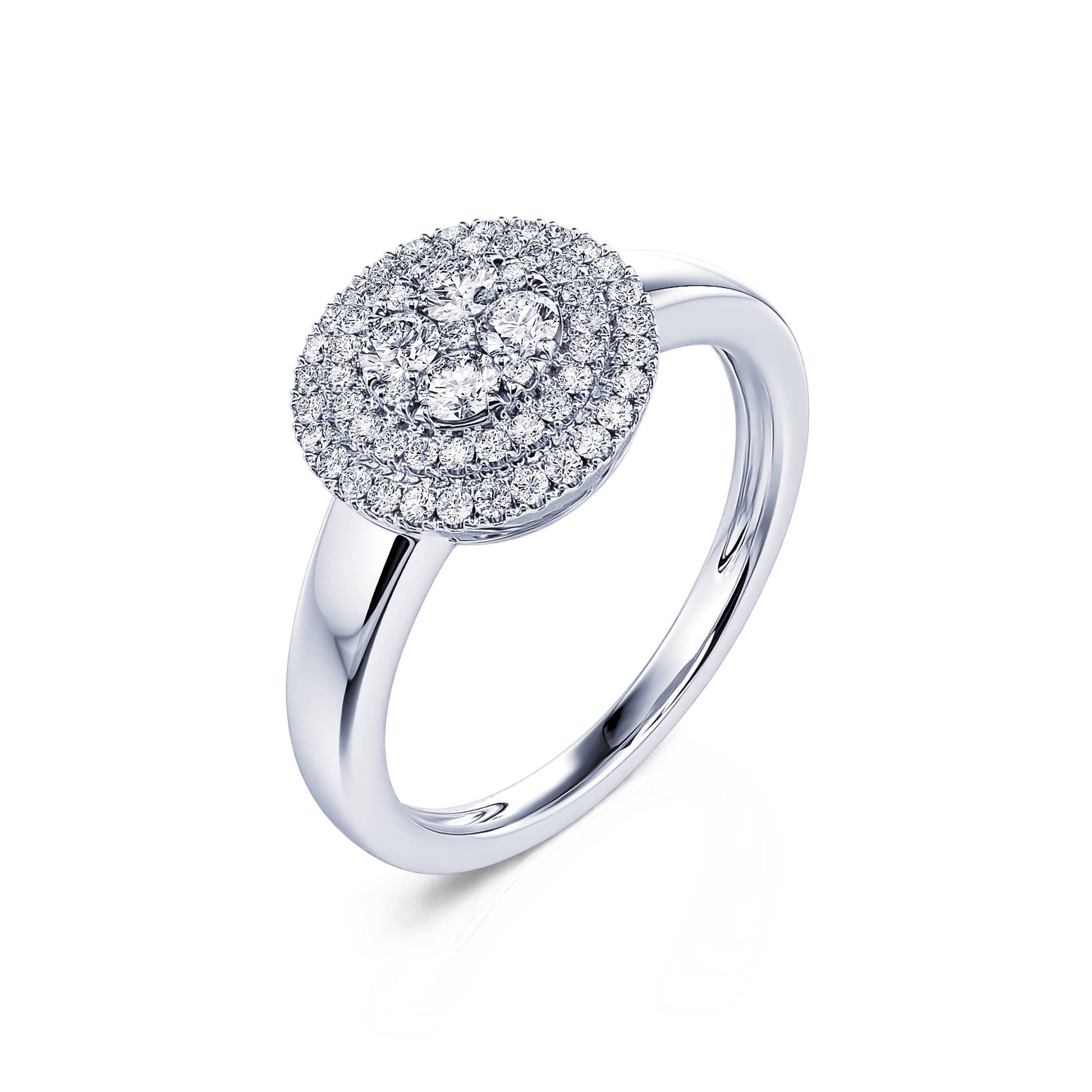 Bague de fiançailles platine soleil diamant Lio 2