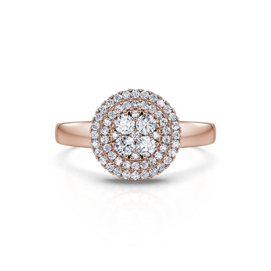 Lio - Bague de fiançailles or rose soleil diamant #1