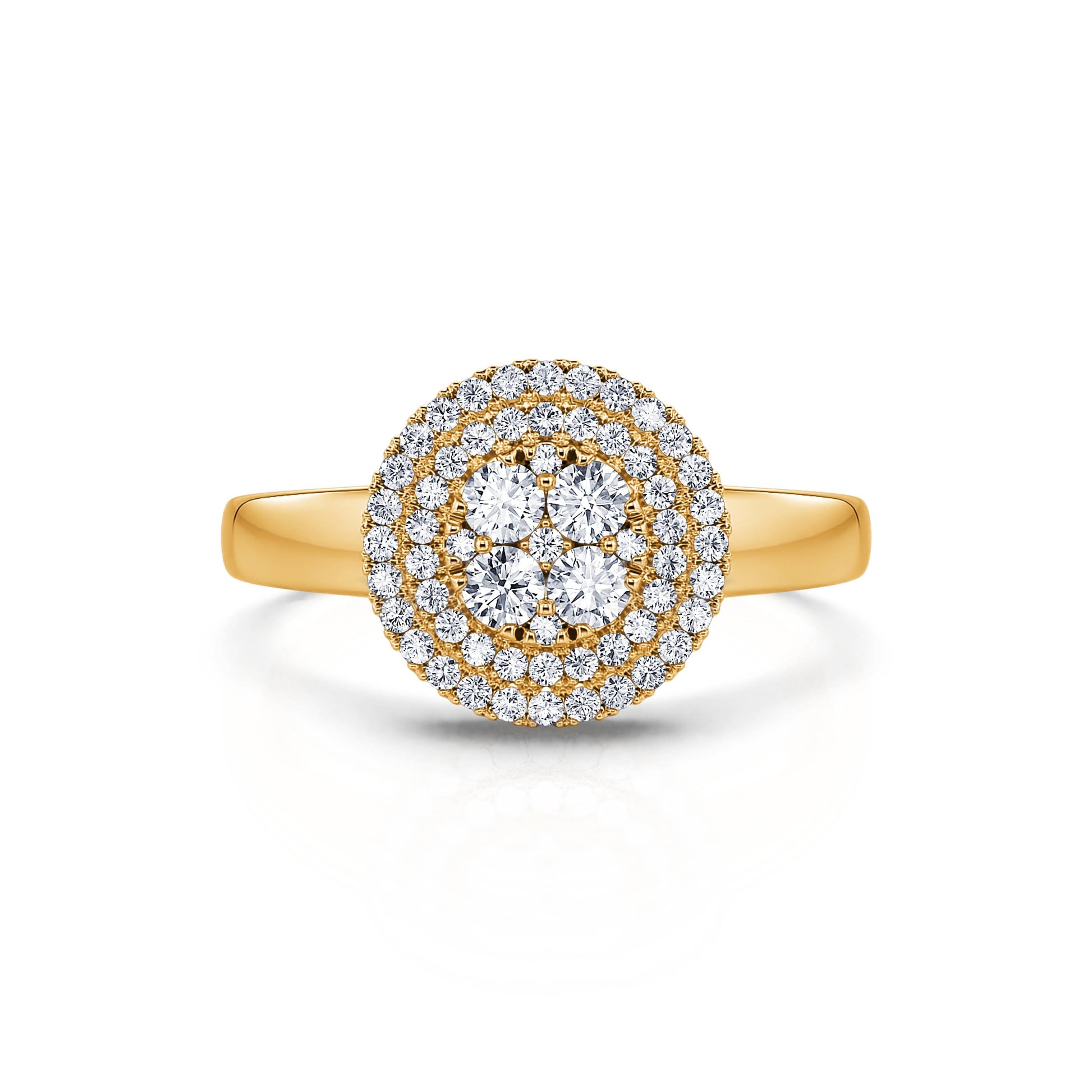 Bague de fiançailles or jaune soleil diamant Lio 1