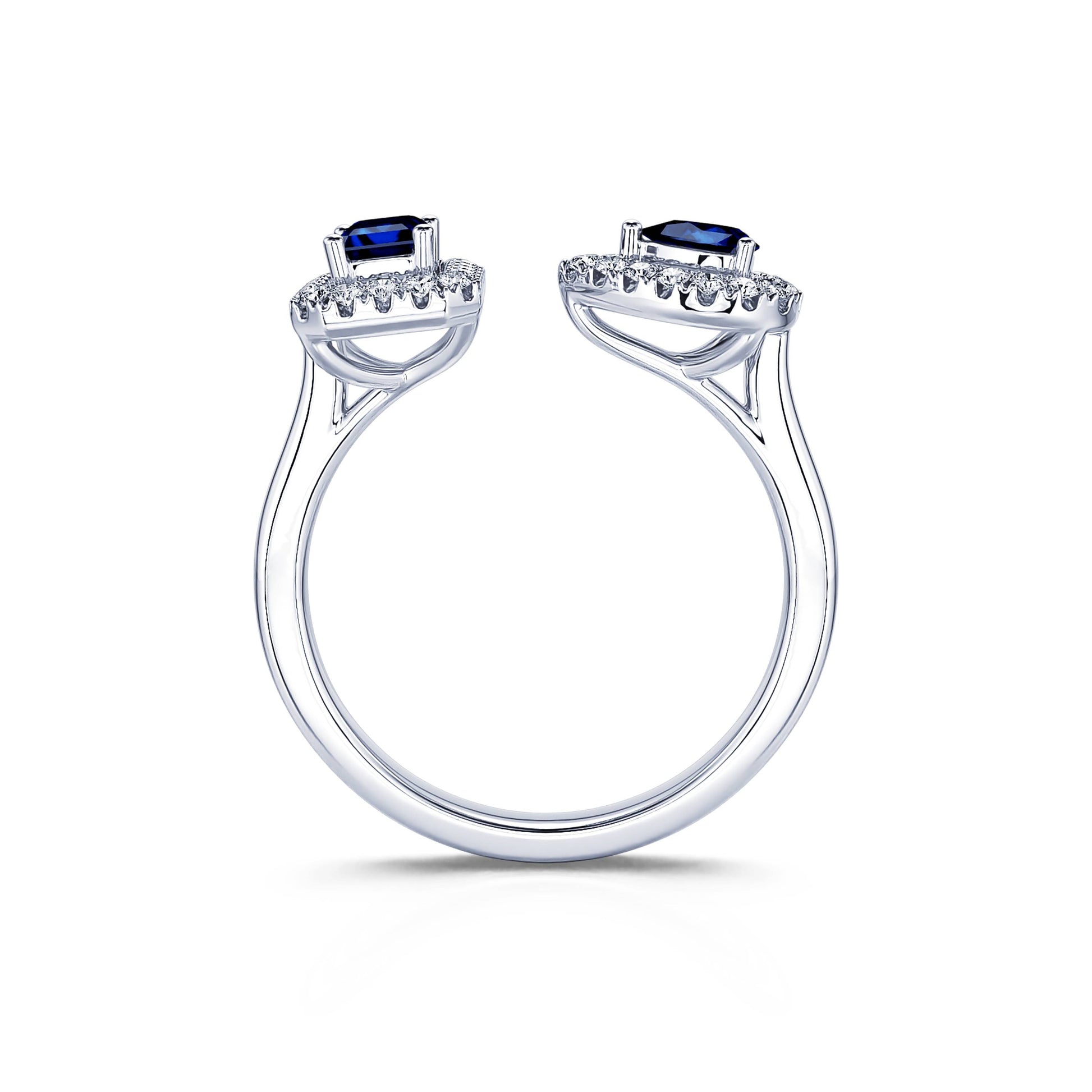 Bague Toi &amp; Moi Émeraude et Poire en diamant et saphir  Liora Saphir 4