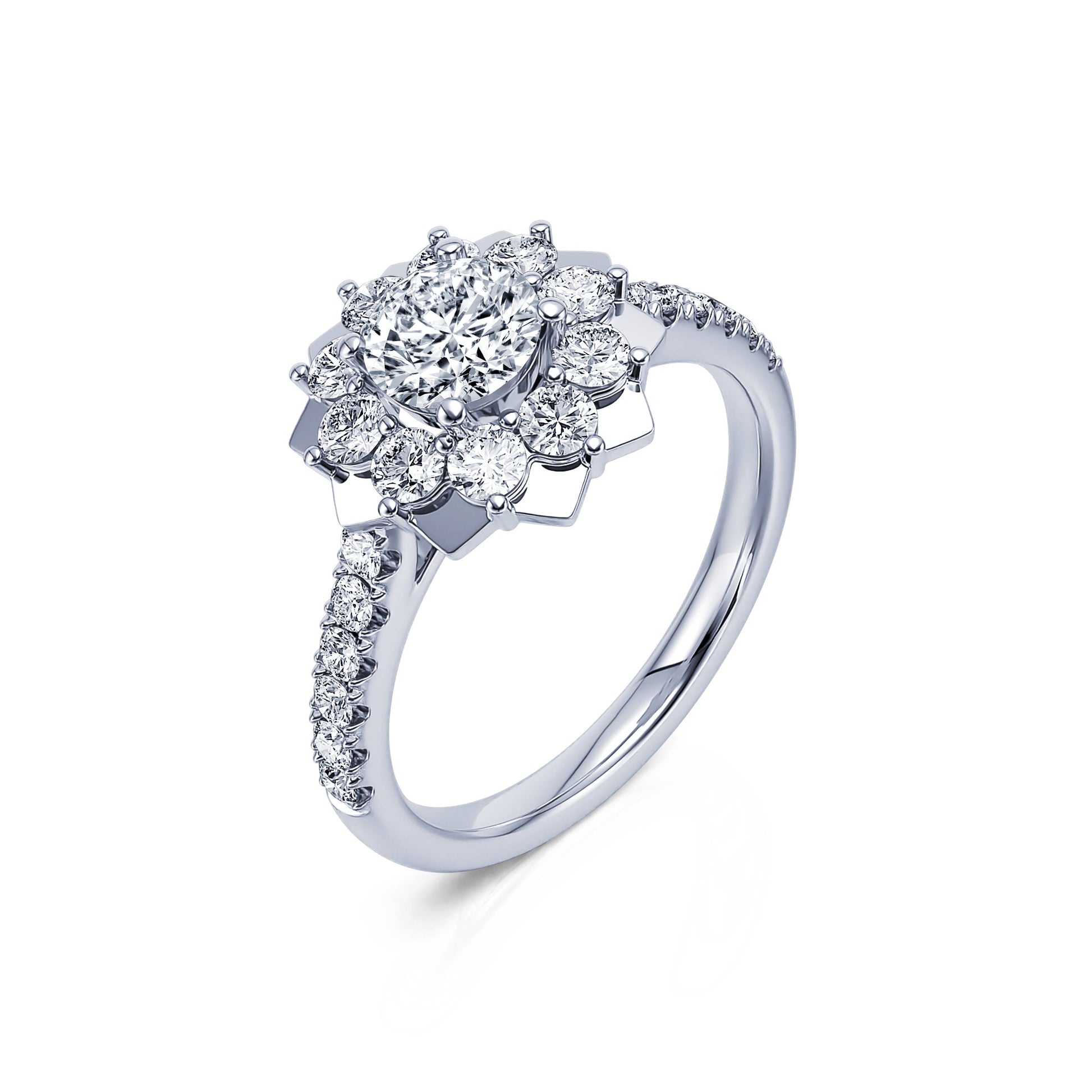 Bague marguerite platine et diamant  Lison 2
