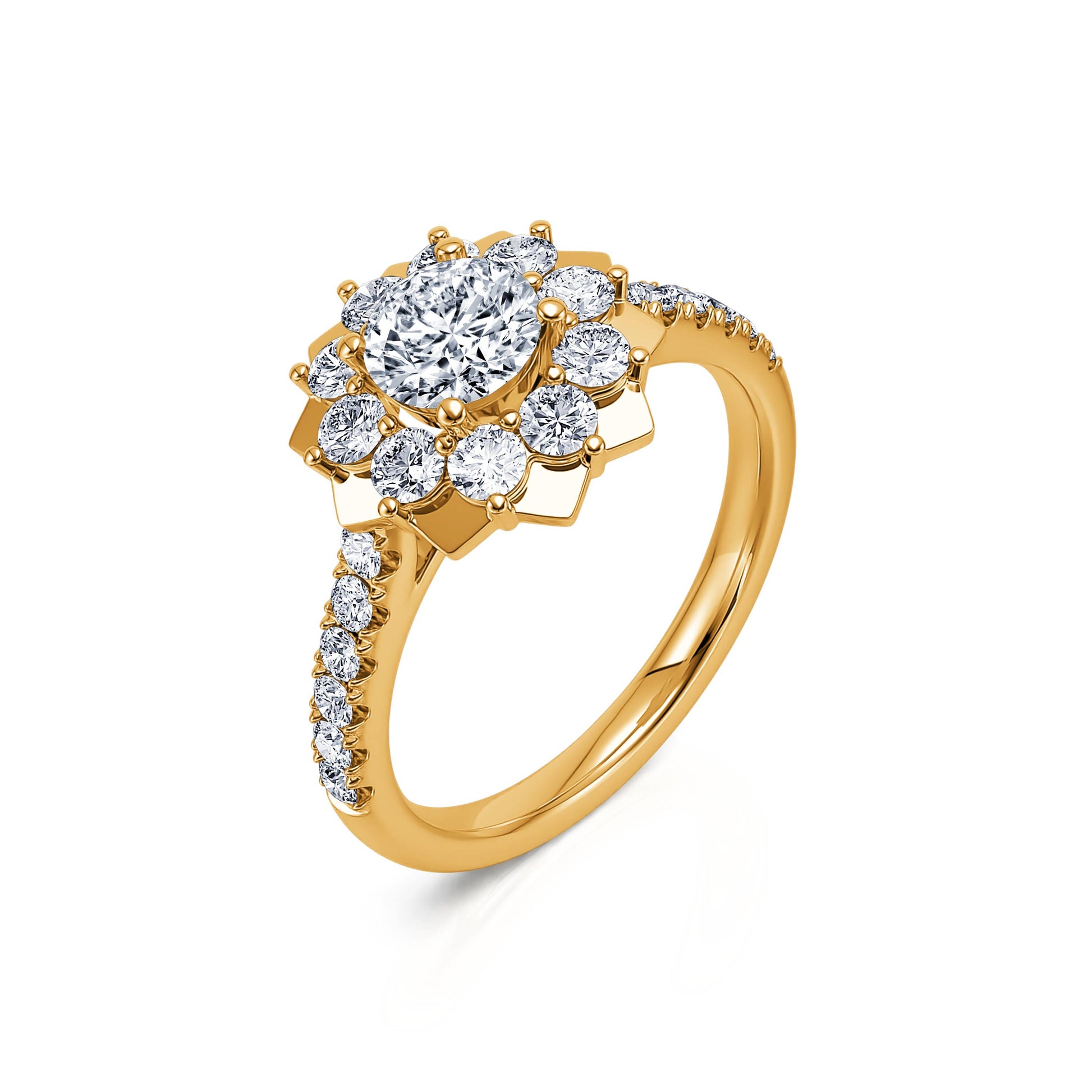 Bague marguerite or jaune et diamant  Lison 2