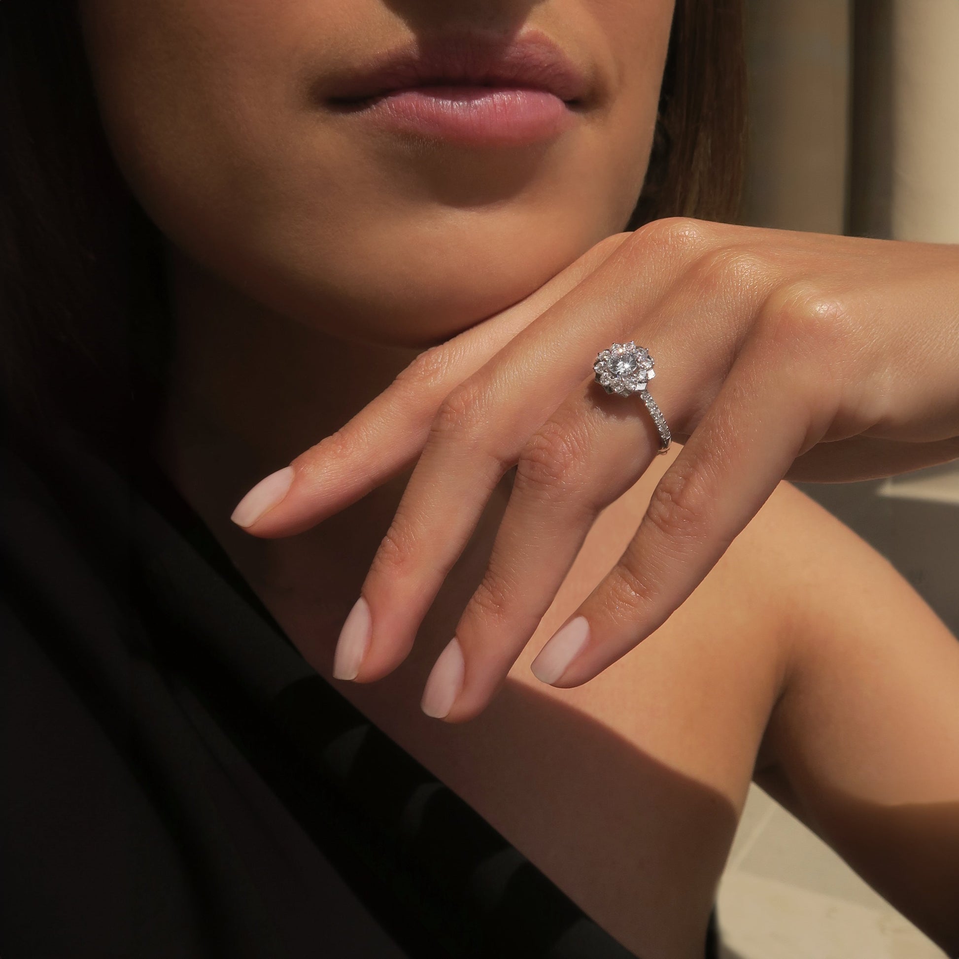 Bague marguerite platine et diamant  Lison 5