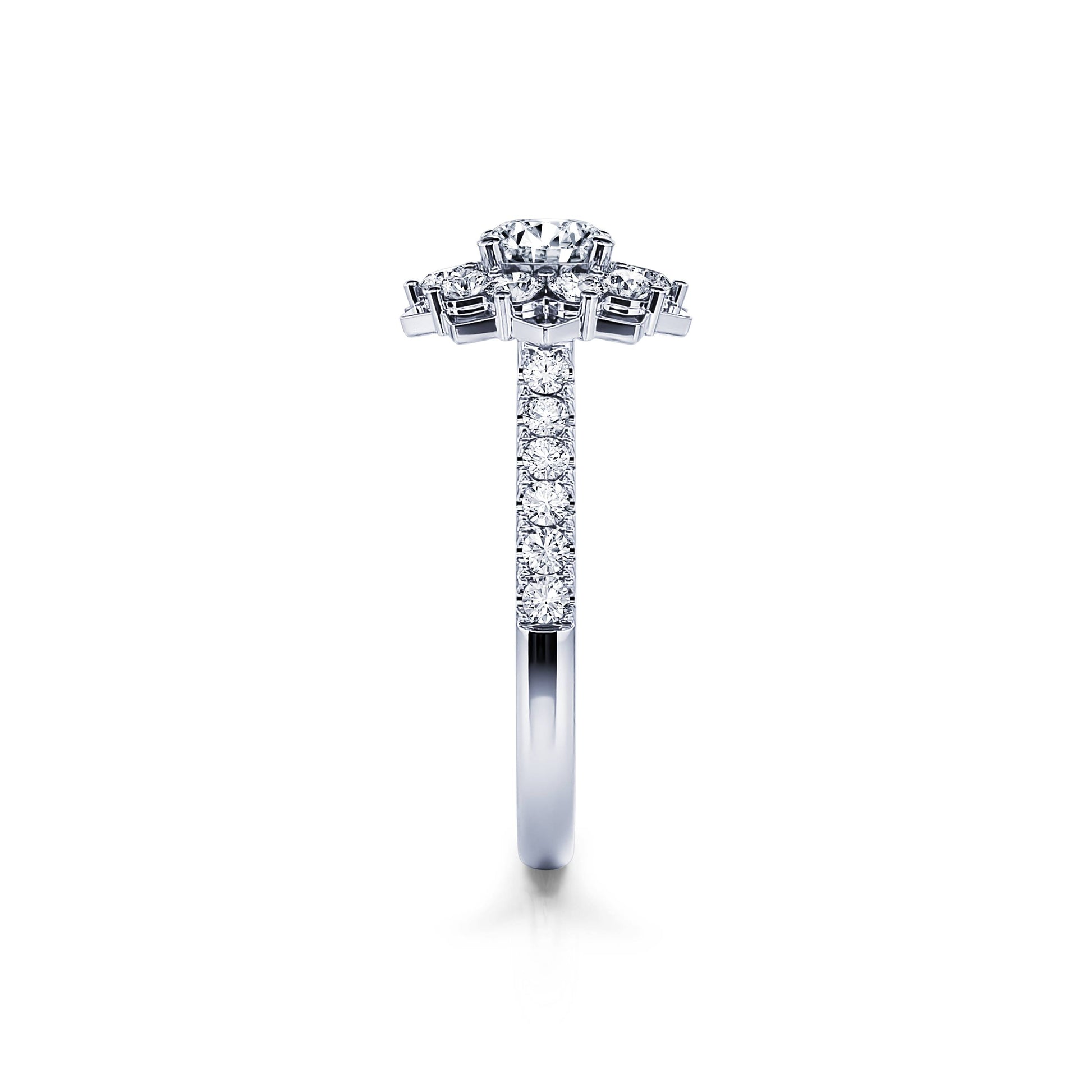 Bague marguerite platine et diamant  Lison 4