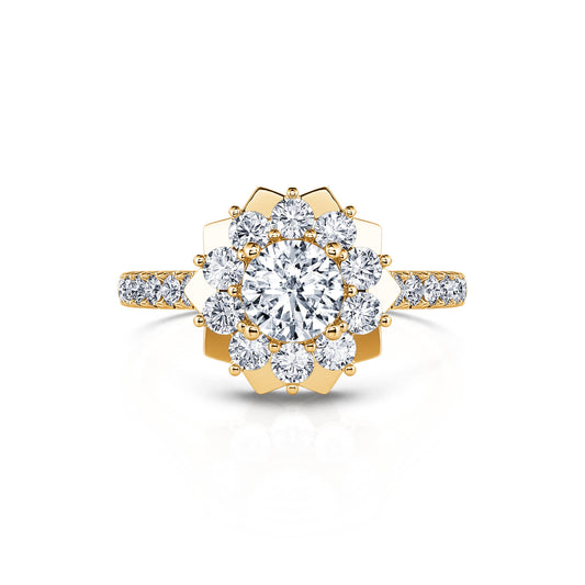Lison&nbsp;-&nbsp;Bague marguerite or jaune et diamant  #1