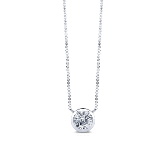 Liv M&nbsp;-&nbsp;Collier or blanc diamant serti clos #1