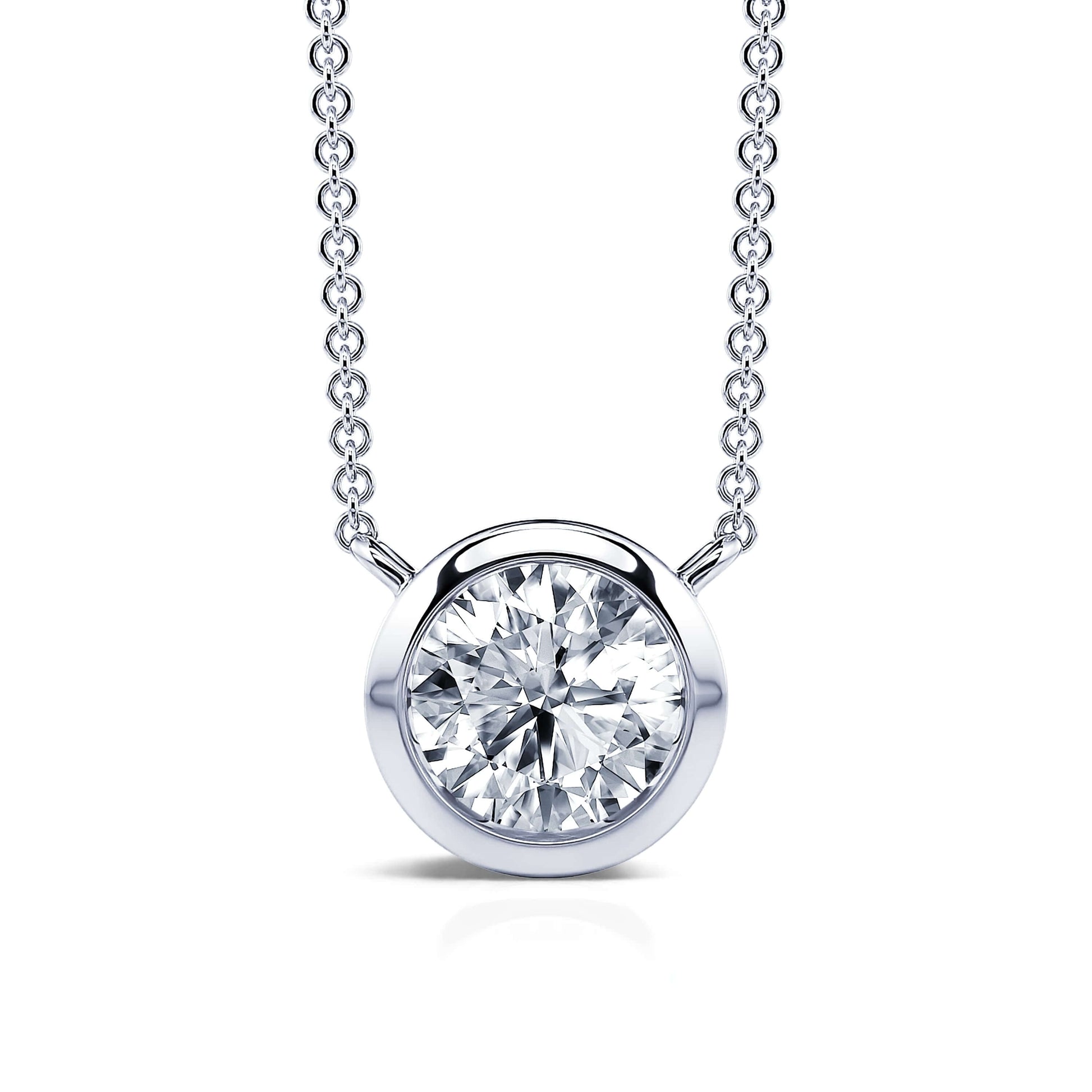 Collier or blanc diamant serti clos Liv M 2