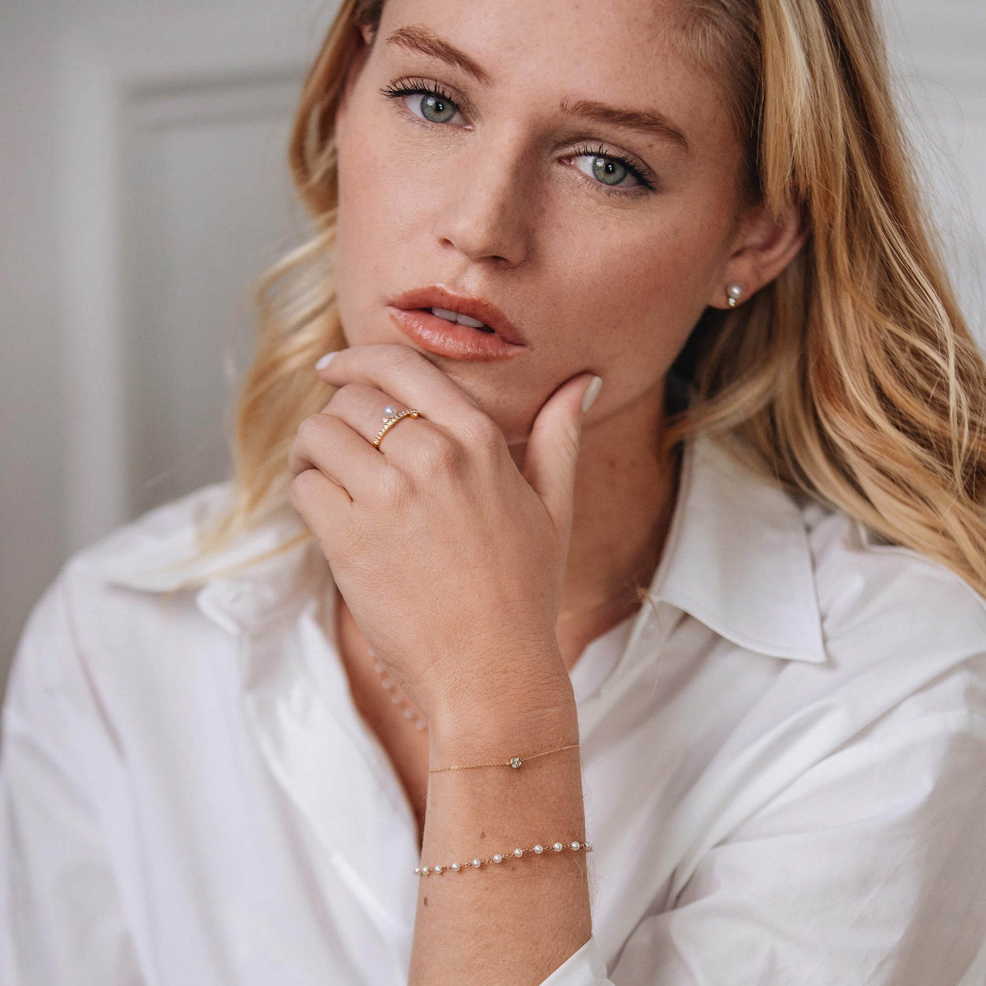 Bracelet or rose diamant serti clos Liv 4