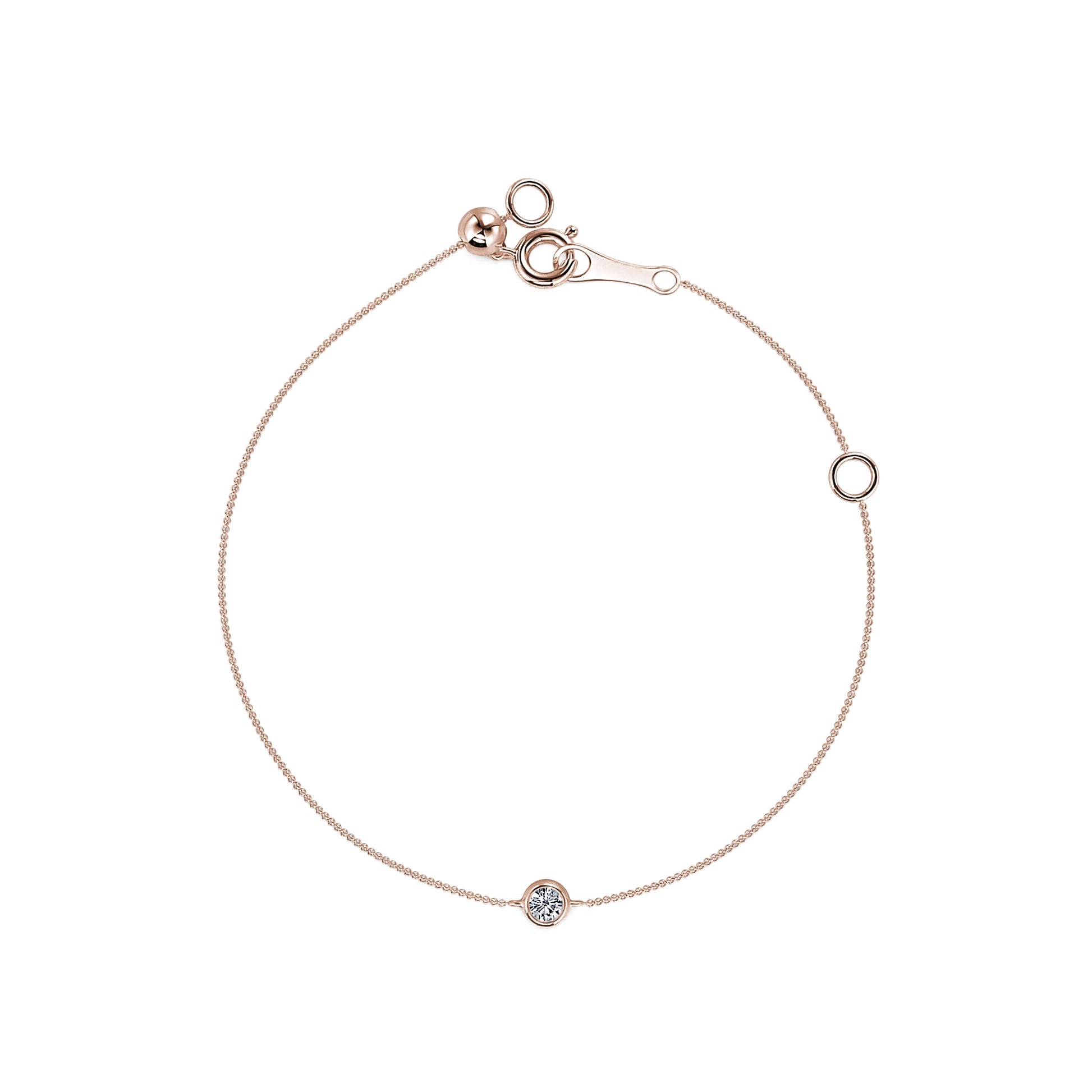 Bracelet or rose diamant serti clos Liv 2