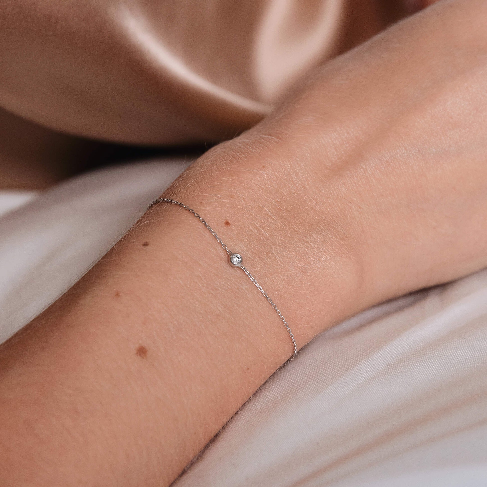 Bracelet or rose diamant serti clos Liv 3