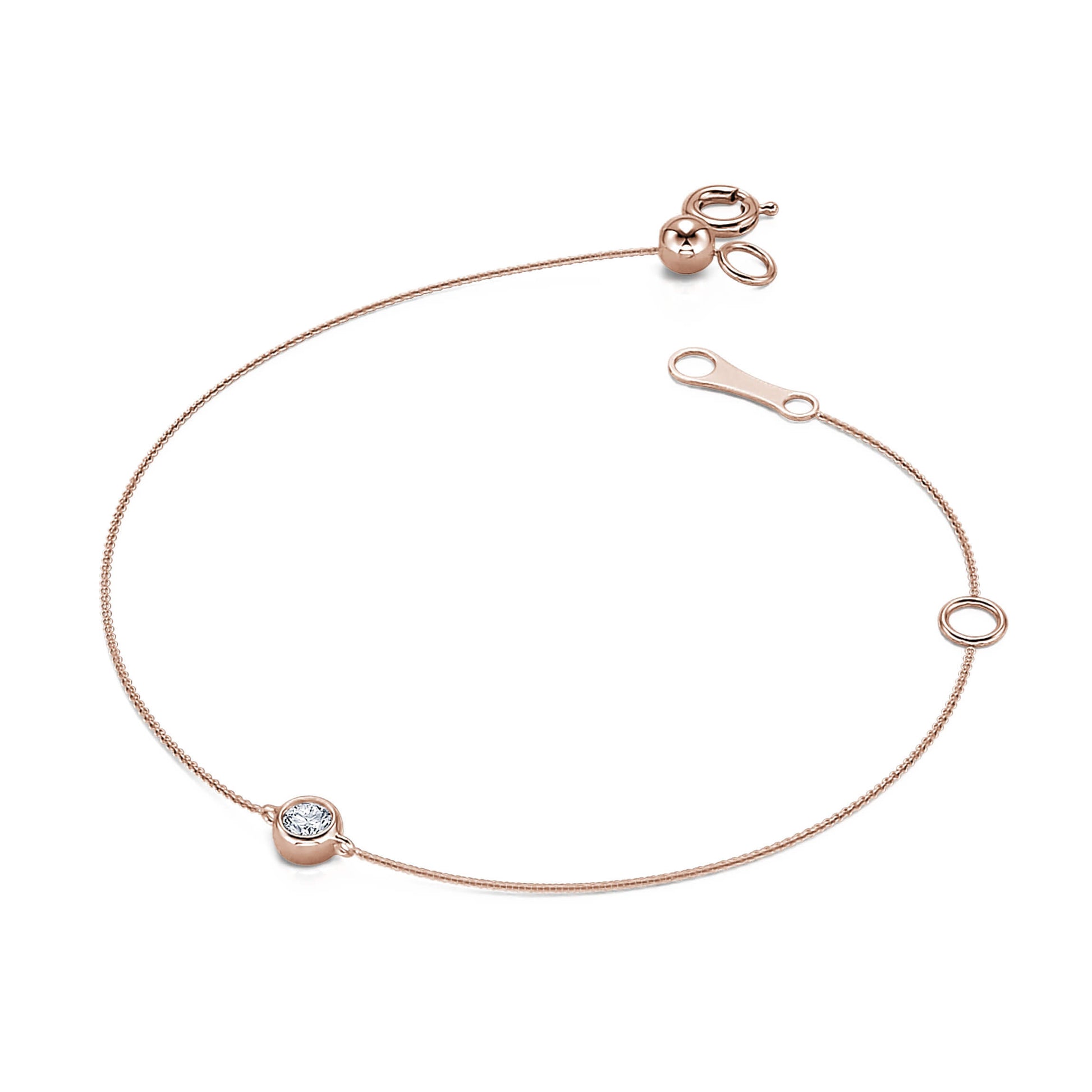 Bracelet or rose diamant serti clos Liv 1