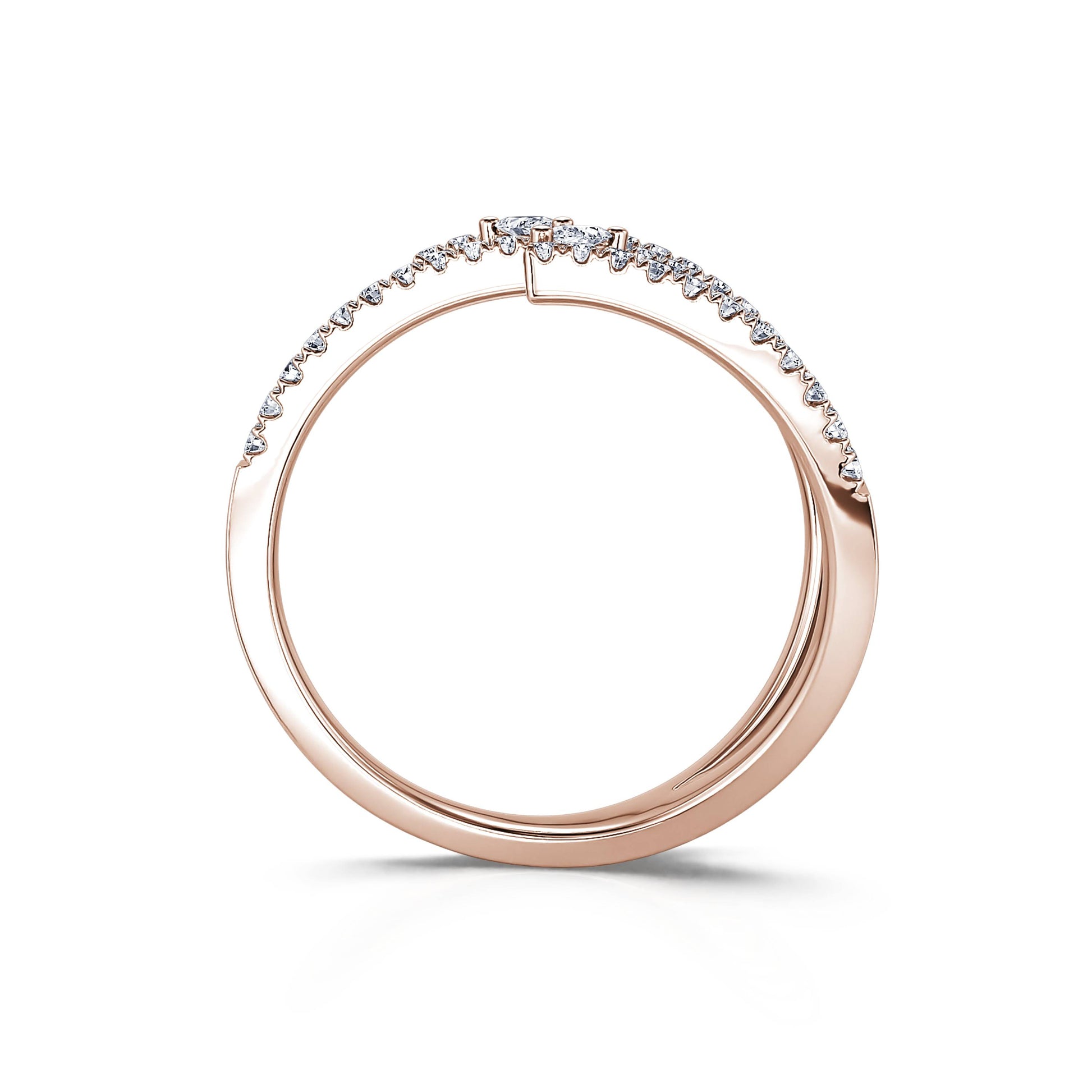 Bague diamant trois rangs or rose  Livia 3