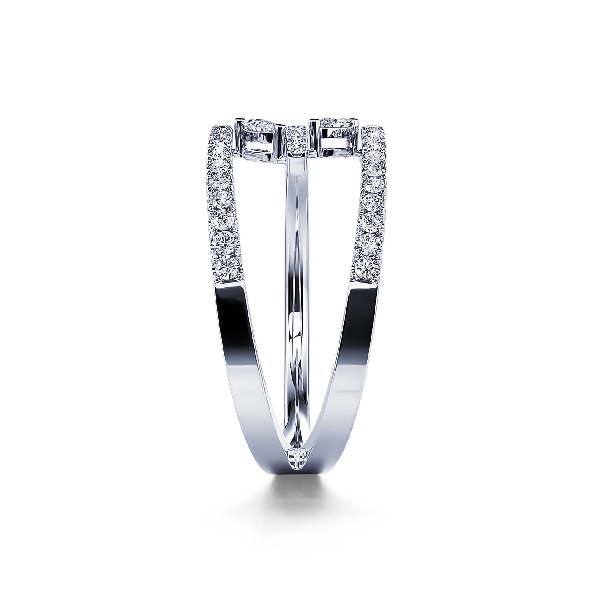 Bague diamant trois rangs or blanc Livia 3