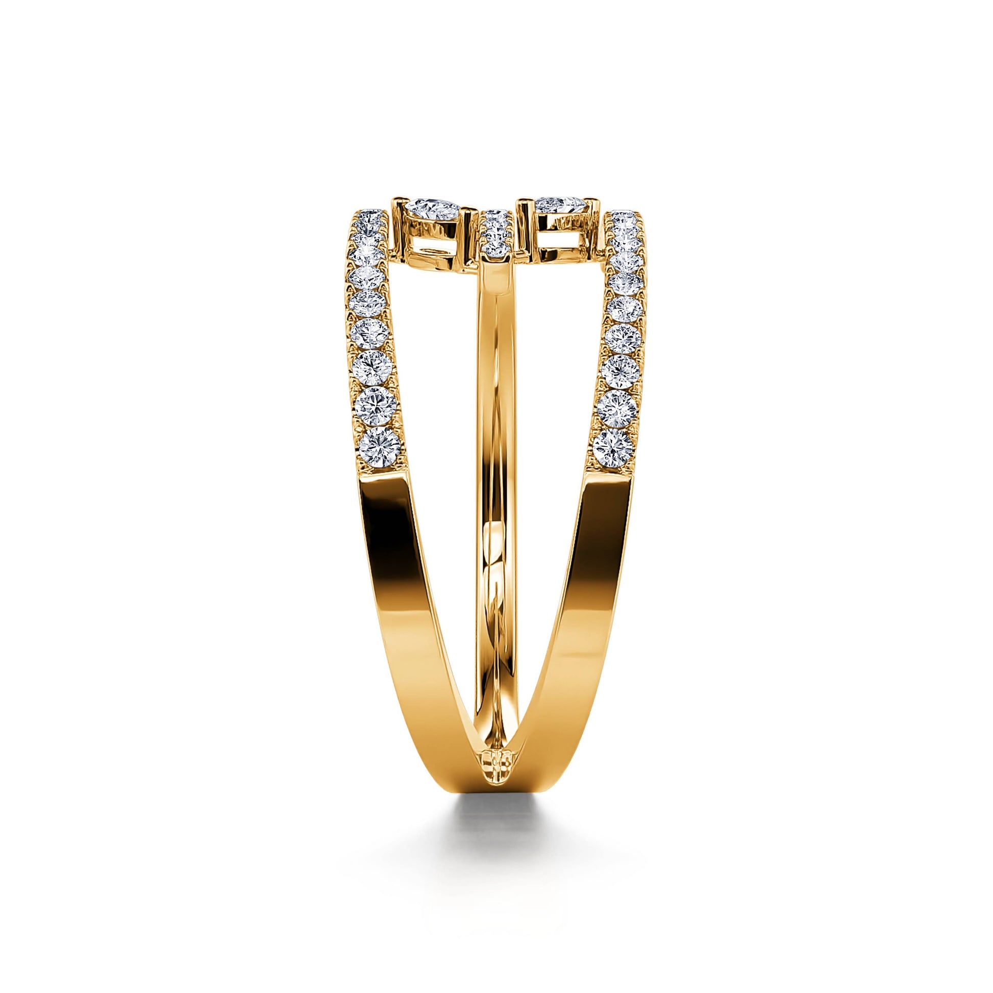 Bague diamant trois rangs or jaune Livia 4