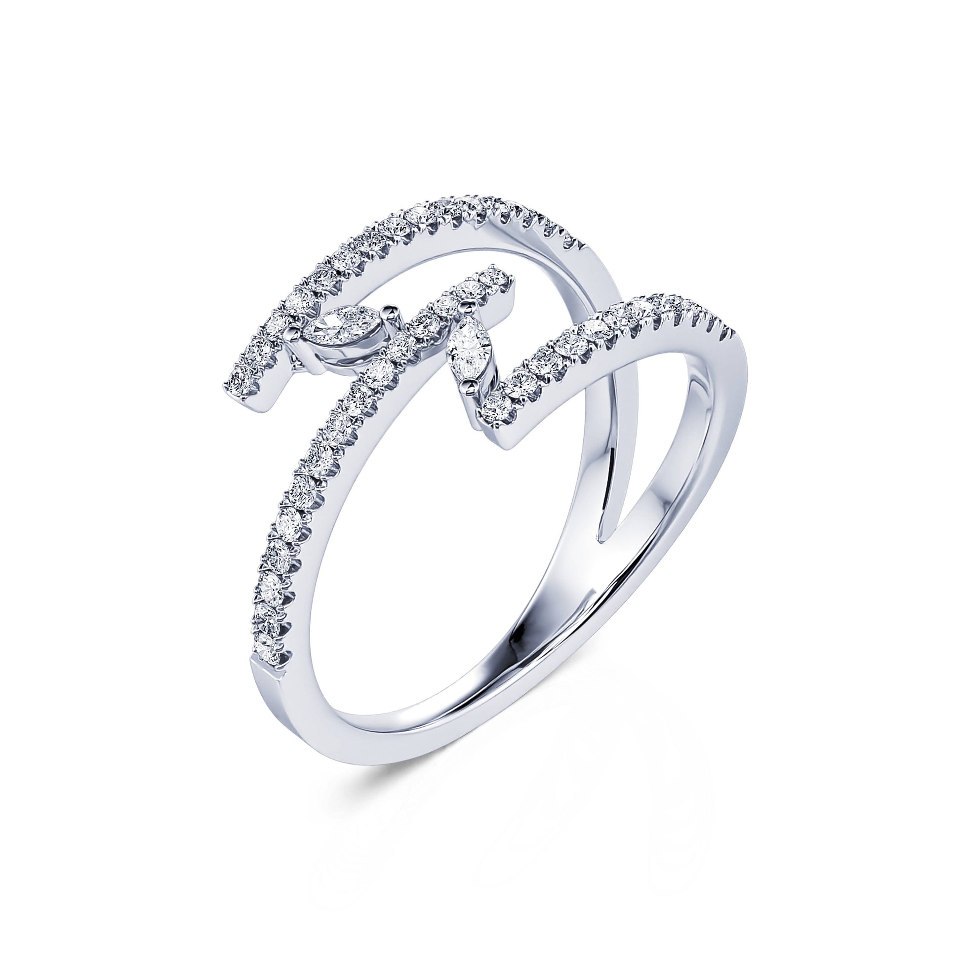 Bague diamant trois rangs or blanc Livia 1