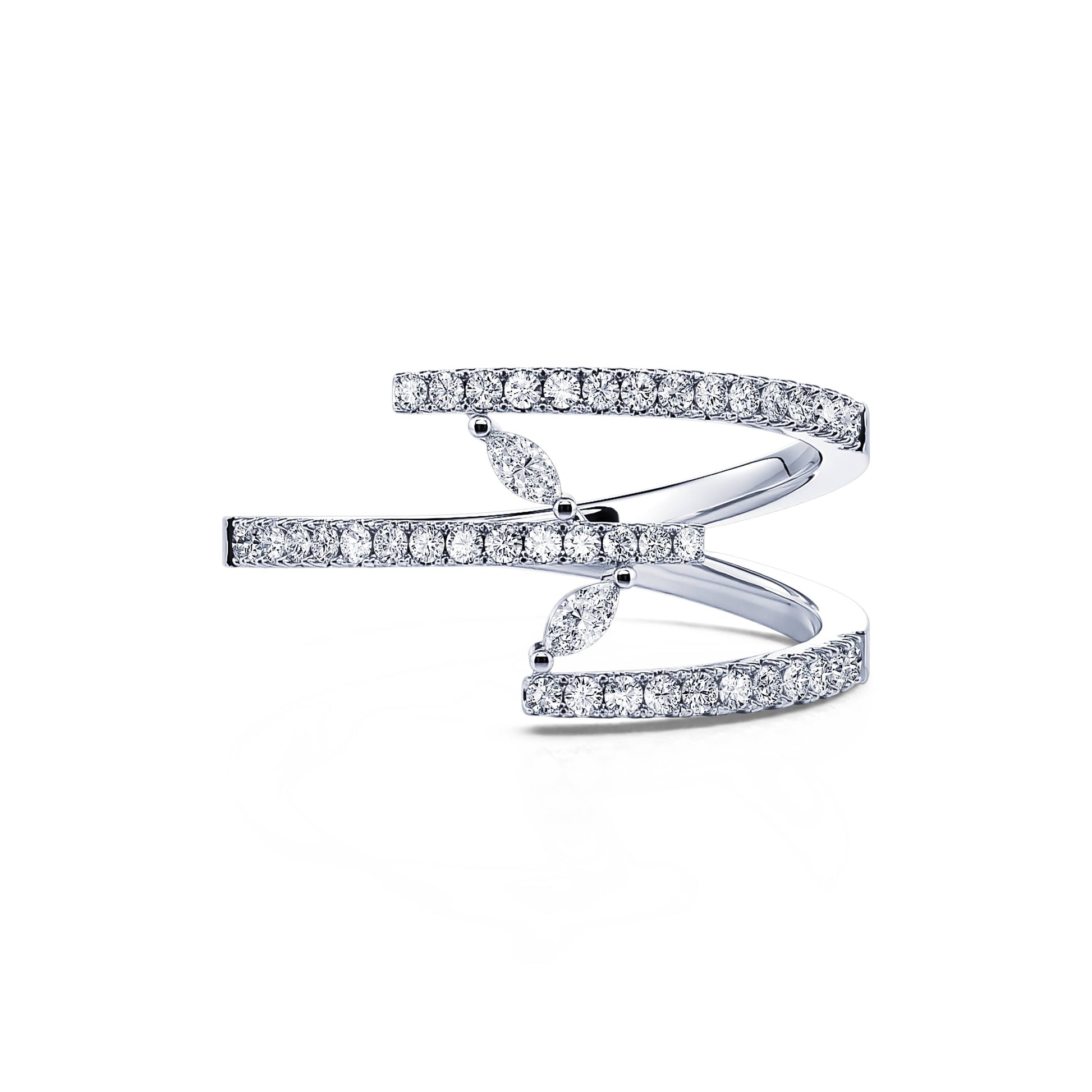 Bague diamant trois rangs or blanc Livia 2
